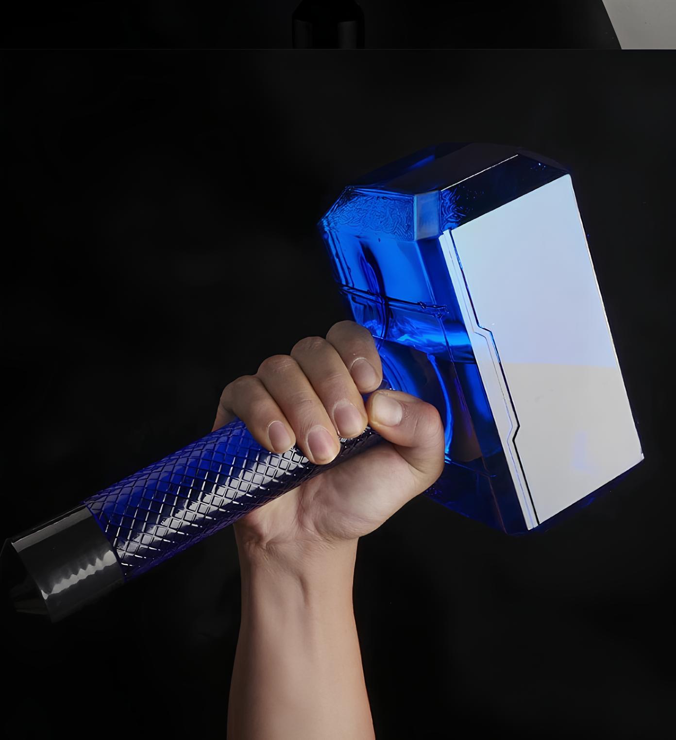 Butelka na wodę RESTEQ w kształcie młota Thora, butelka Mjolnir, niebieska