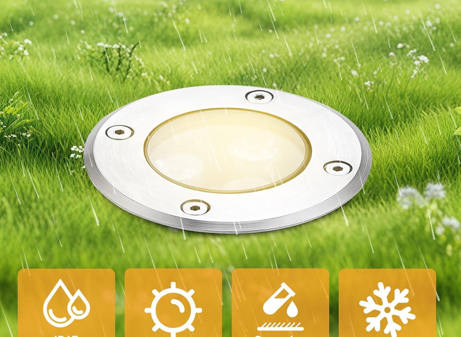 Oprawa wpuszczana do ogrodu Dailyart 3W ciepła biała IP65 4 szt POWYSTAWOWY