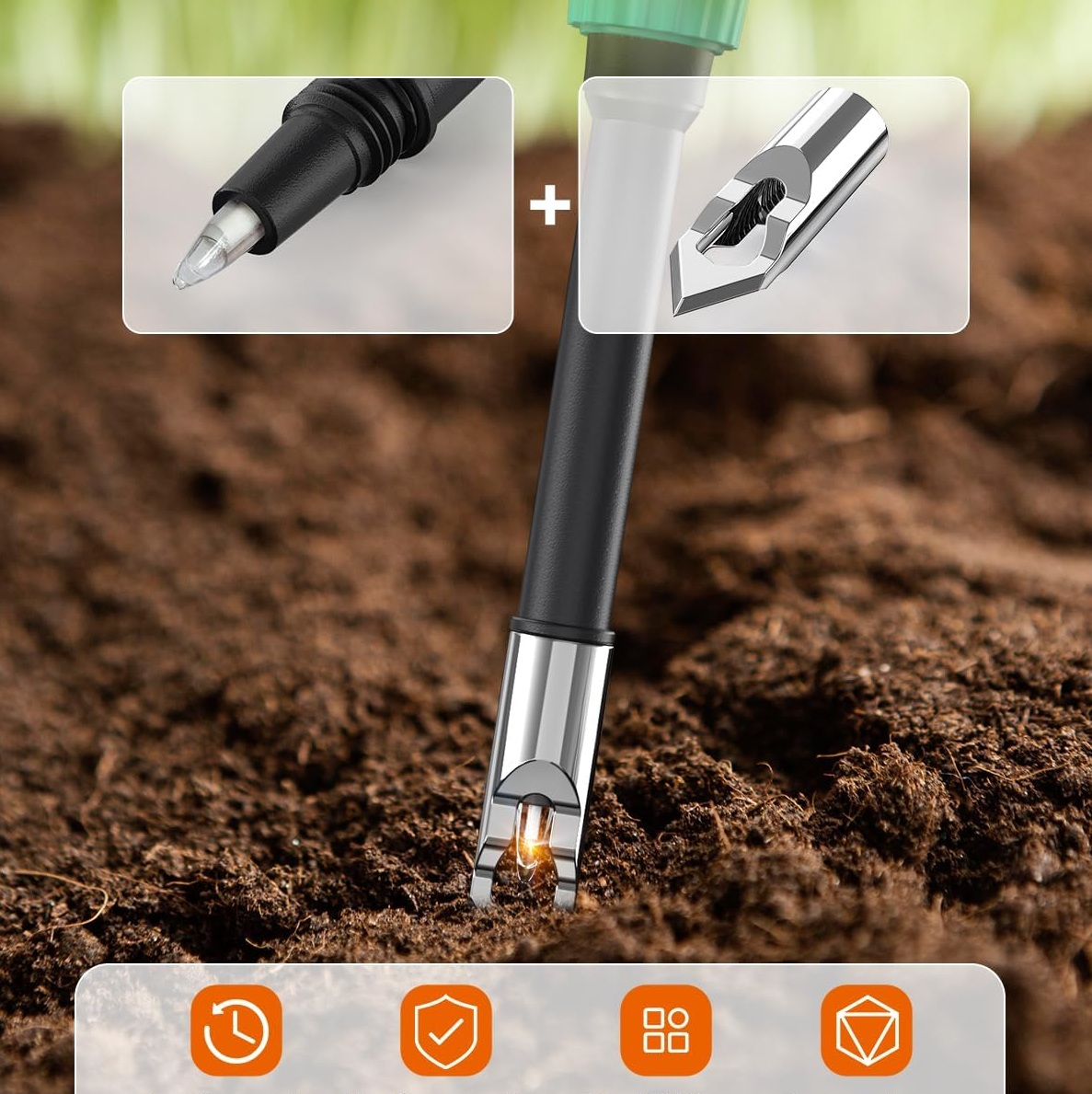 Tester gleby cyfrowy z sondą i wyświetlaczem LCD Tadeto TE027