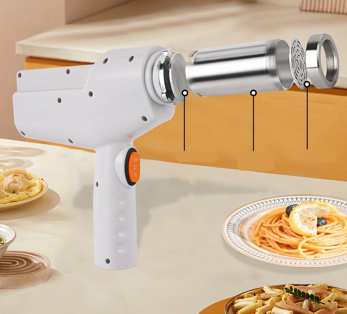 Maszynka do makaronu elektryczna YUCHENGTECH 220V ręczna z 10 dyskami