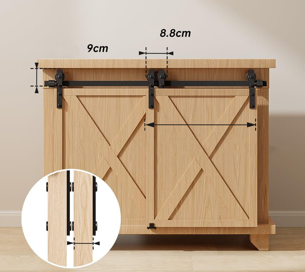 Zestaw do drzwi przesuwnych BONIKLUBA M00DJF 152,5cm podwójne bez frontów