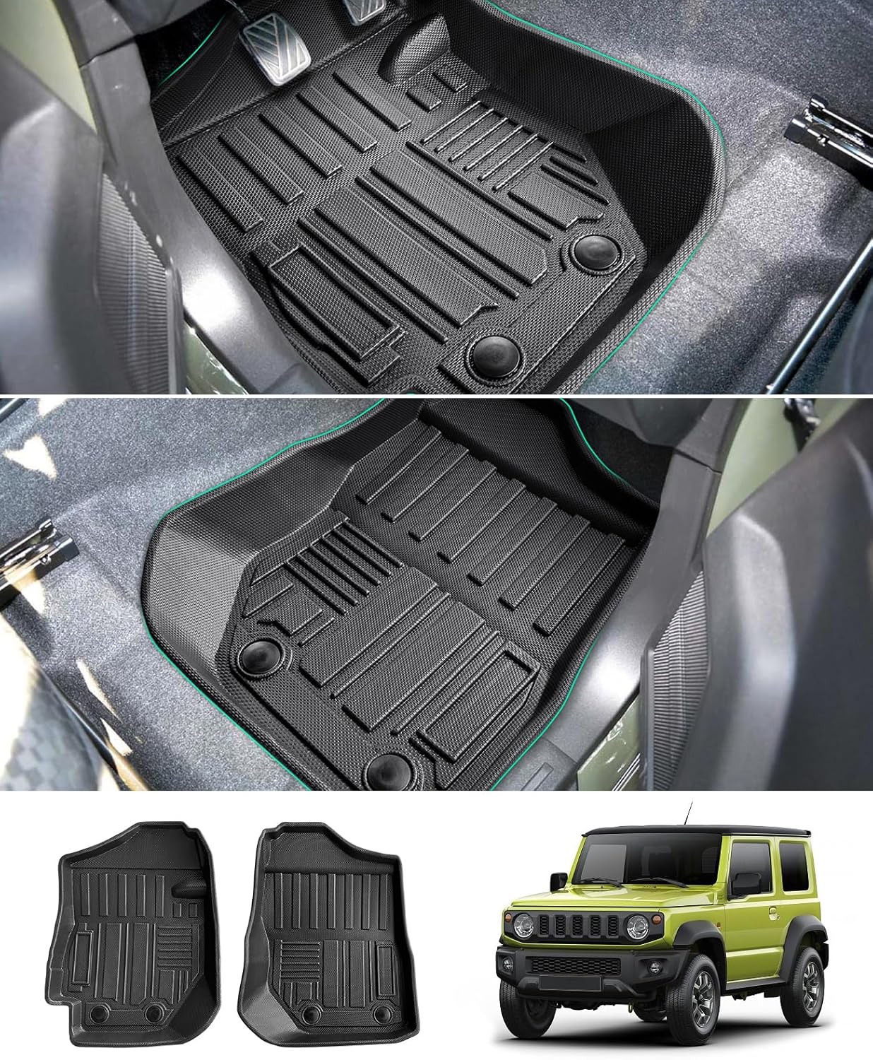Dywaniki samochodowe GAFAT Suzuki Jimny 2021-2024 TPE 3D wysokie krawędzie
