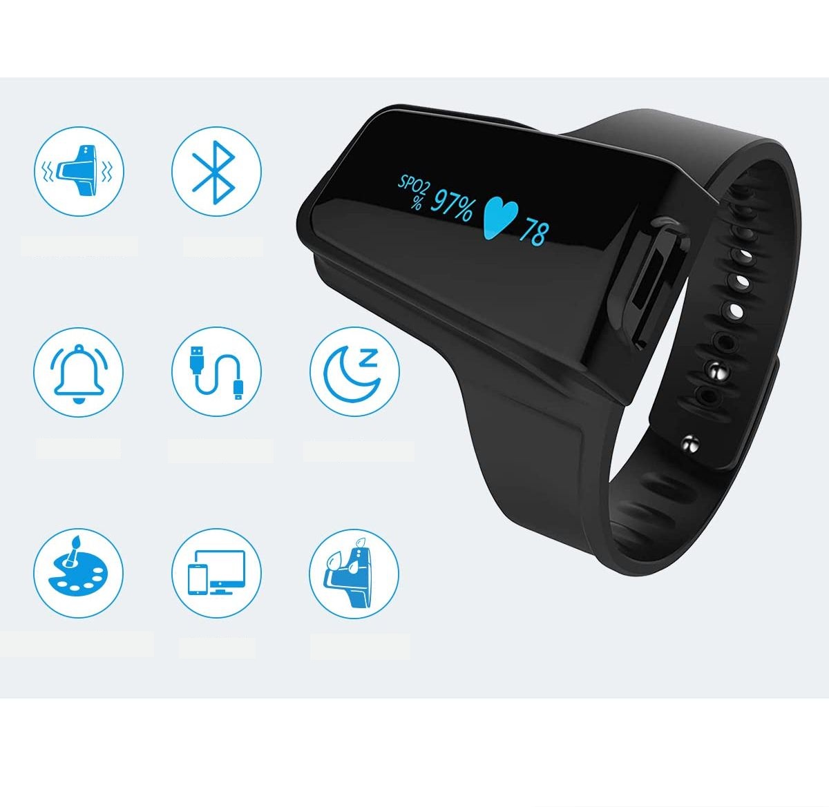 Pulsoksymetr nadgarstkowy Bluetooth z pomiarem SpO₂ i tętna ViATOM