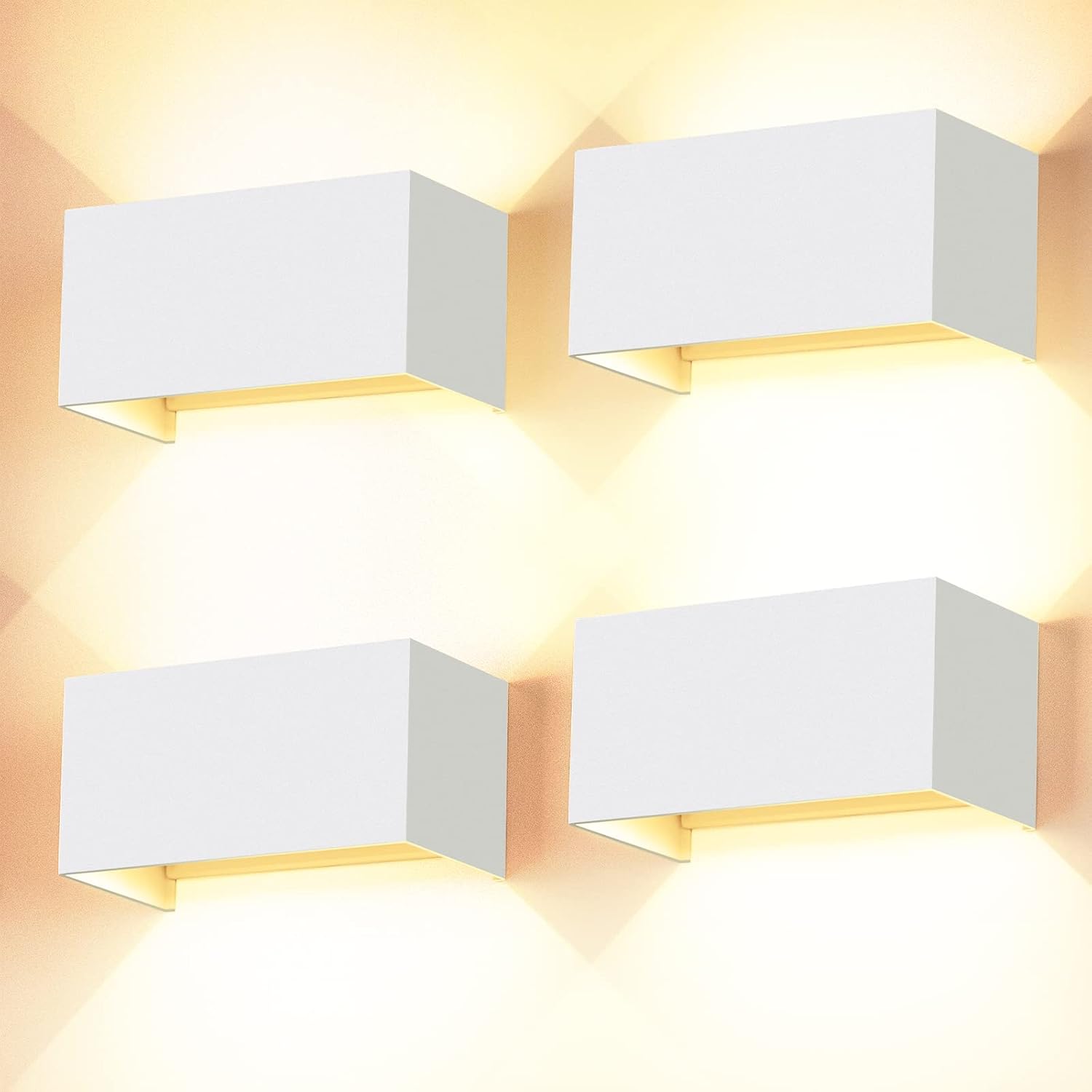 Lampa ścienna LED 24 W biała regulowana IP65 3000 K Cwycfw DCL002D 4 szt.