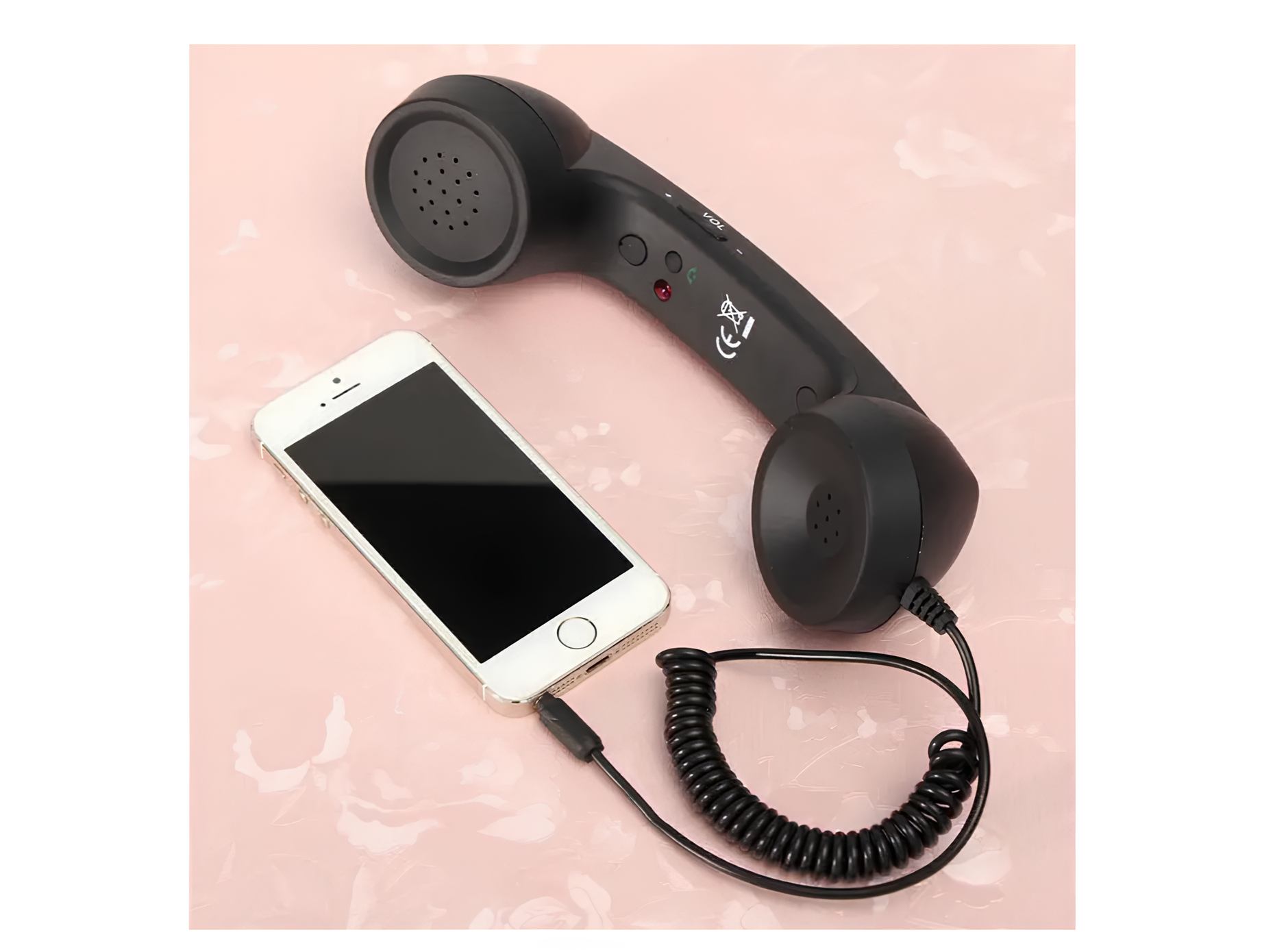 Zestaw słuchawkowy RESTEQ, Słuchawki retro do smartfonów czarne