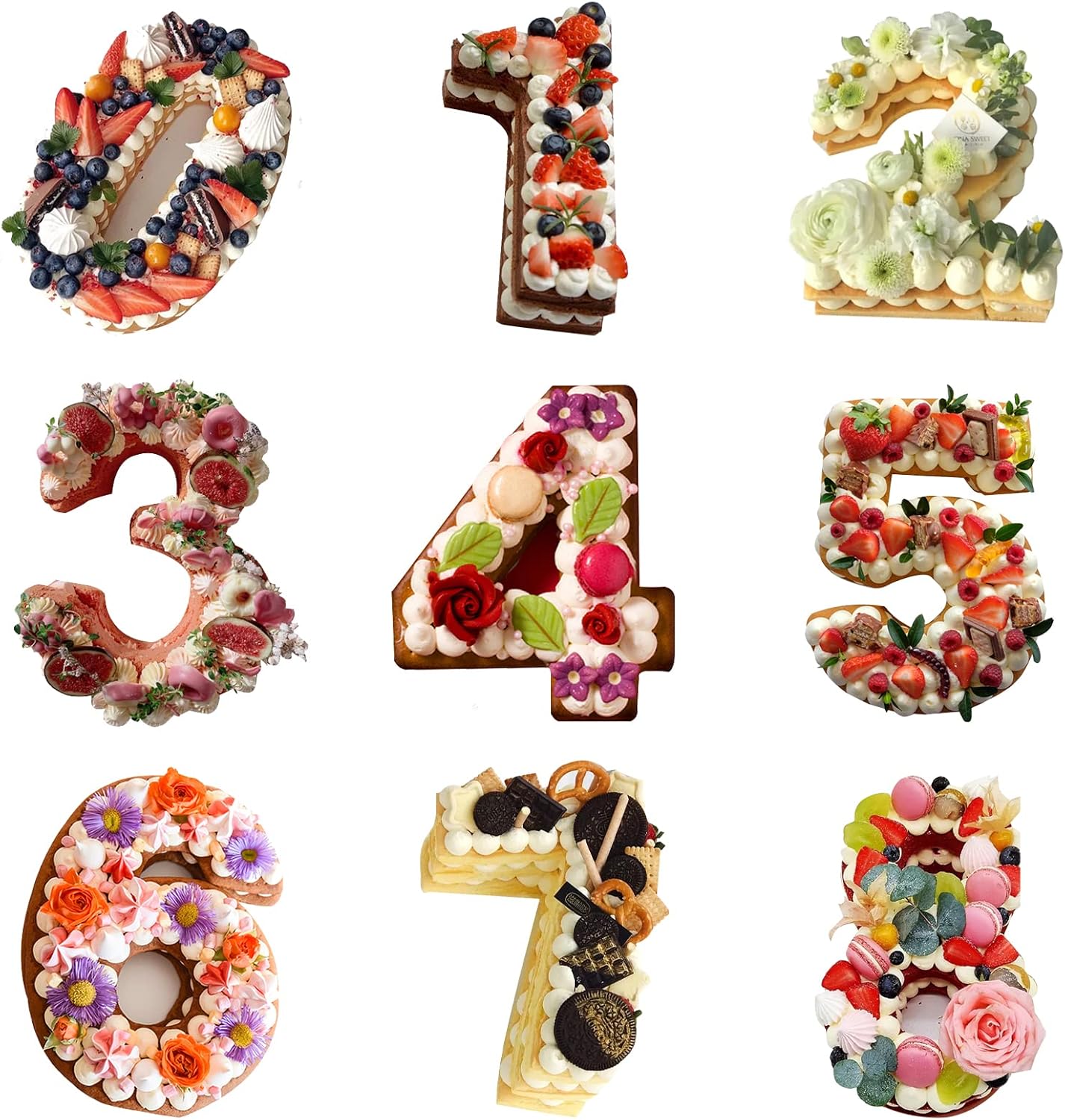 Silikonowe foremki do ciasta cyfry 0–8, forma do tortów urodzinowych