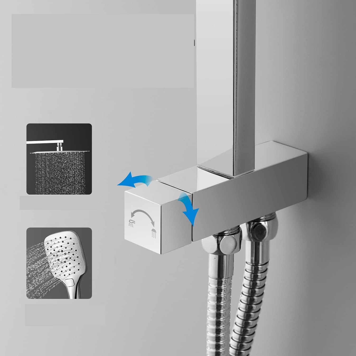 System prysznicowy KOMIRO kwadratowy 30x30 cm z deszczownicą (z defektem)