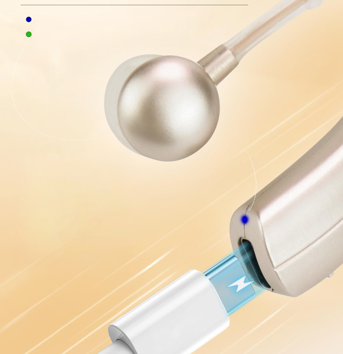 Aparat słuchowy Britzgo VHP-1301 z regulacją głośności ładowanie USB-C