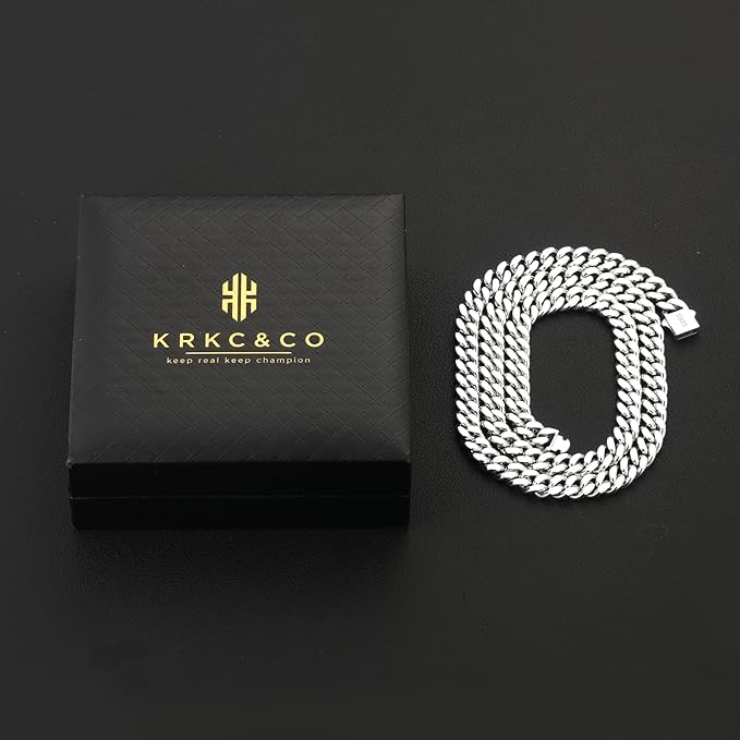 Łańcuch męski KRKC&CO 8–14mm stal nierdzewna srebro 925 55,9cm