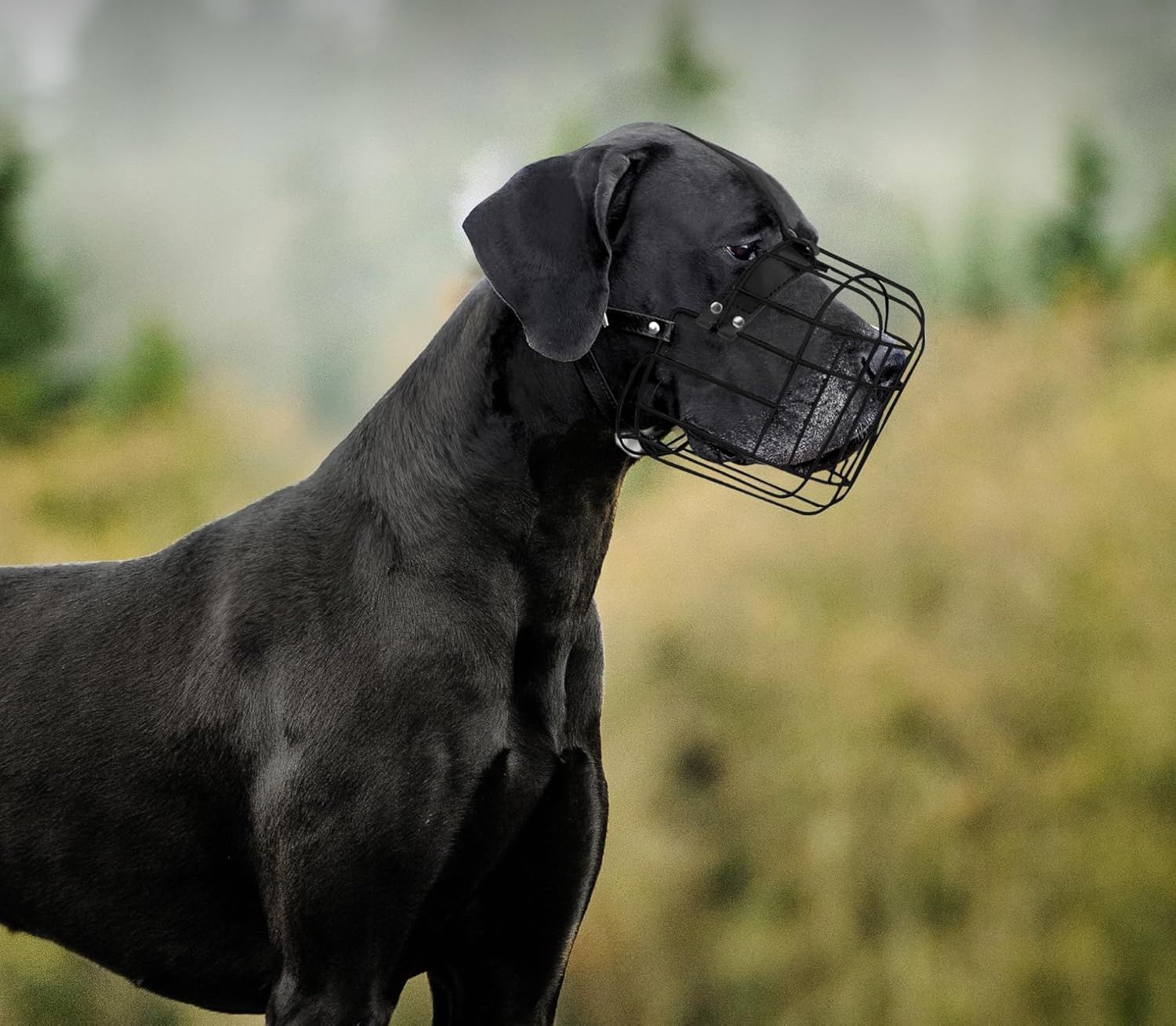 Kaganiec metalowy z paskami skórzanymi BRONZEDOG XL dla dużych psów