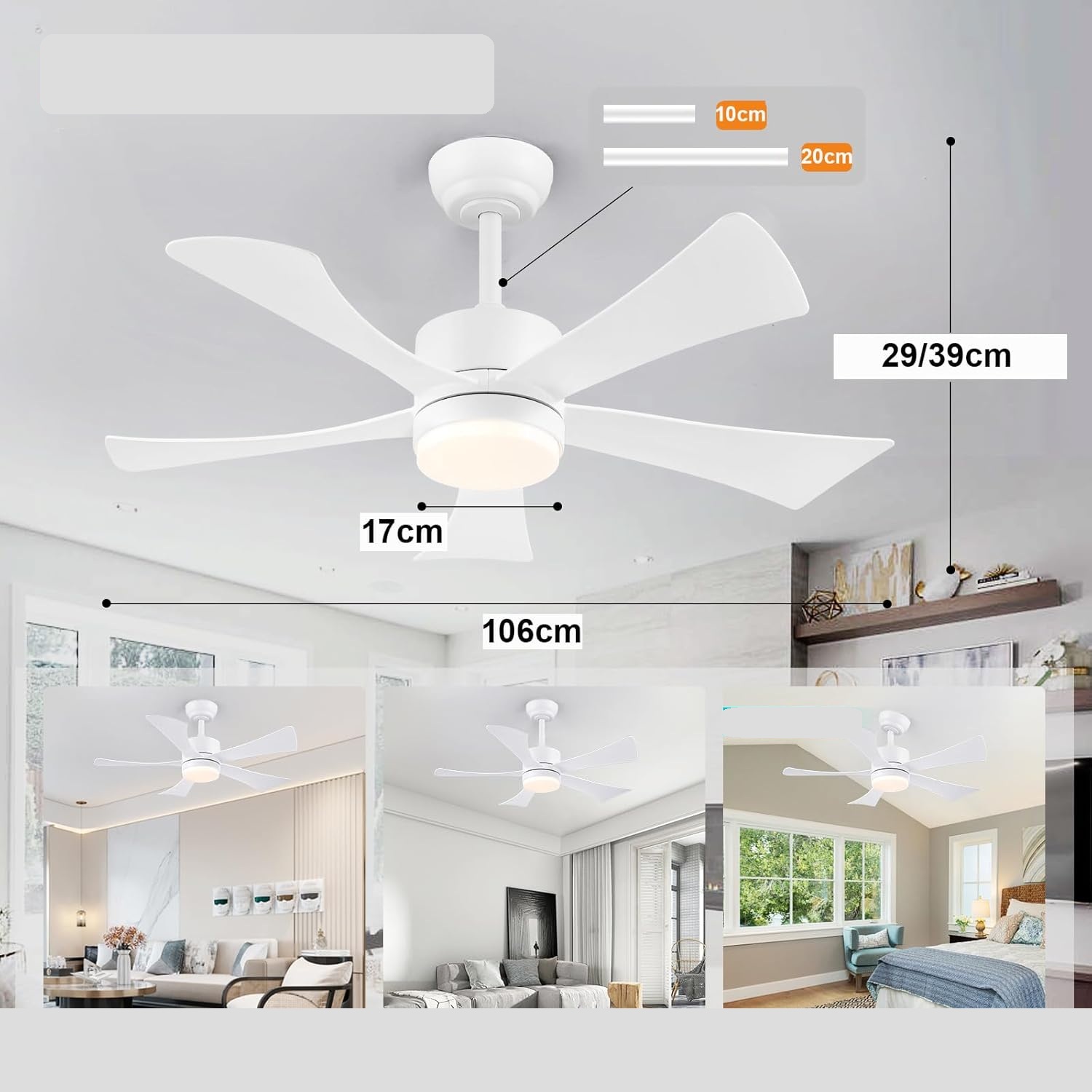 Wentylator sufitowy Surtime 8905 106 cm z oświetleniem LED i pilotem