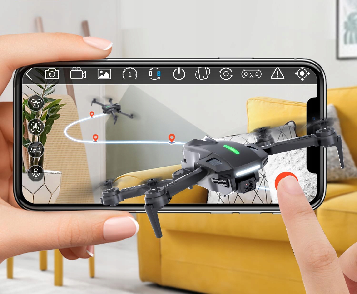 Mini dron DEERC D70 z kamerą HD 1080P dla dzieci, 2 baterie POWYSTAWOWY