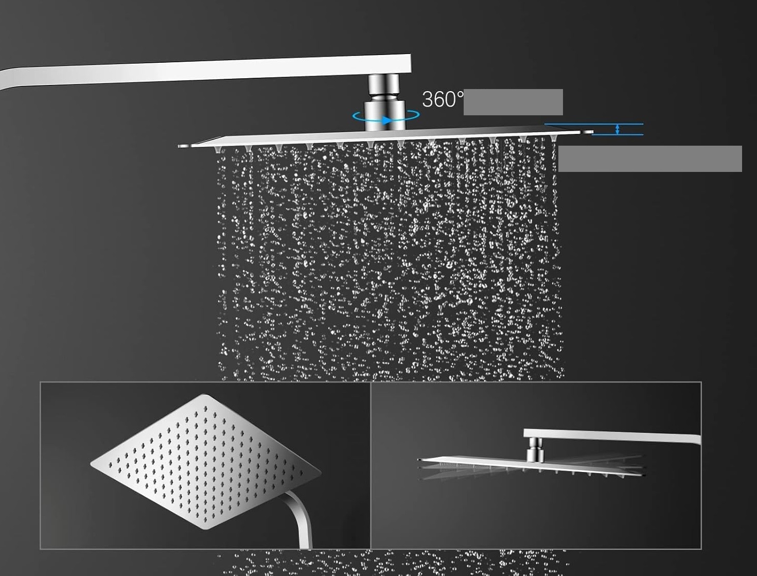 System prysznicowy KOMIRO kwadratowy 30x30 cm z deszczownicą (z defektem)