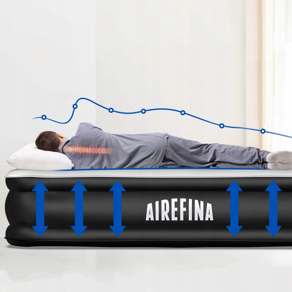Materac dmuchany z pompką 203x152x46 cm Airefina Queen AF-A08, Używany