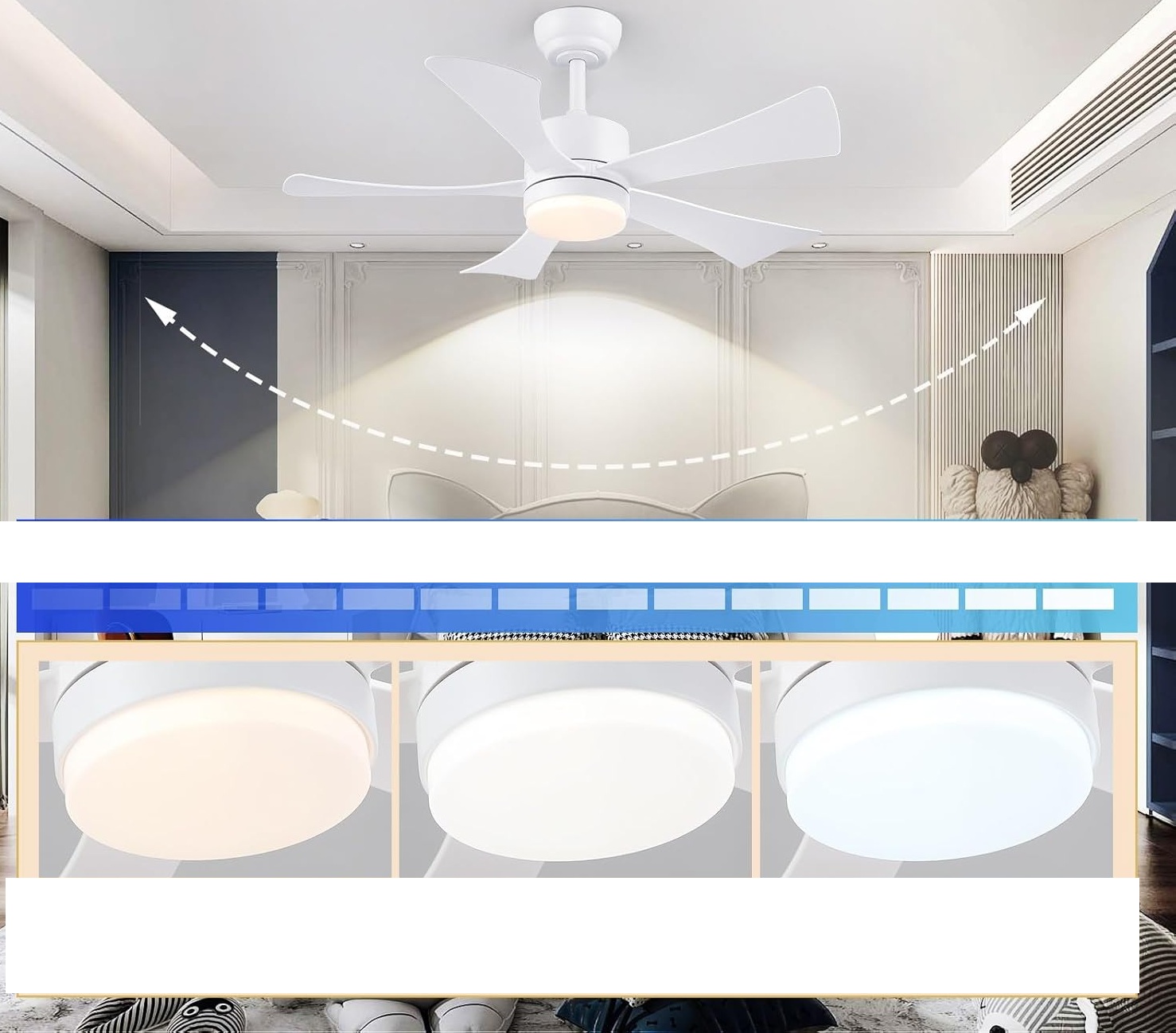 Wentylator sufitowy Surtime 8905 106 cm z oświetleniem LED i pilotem