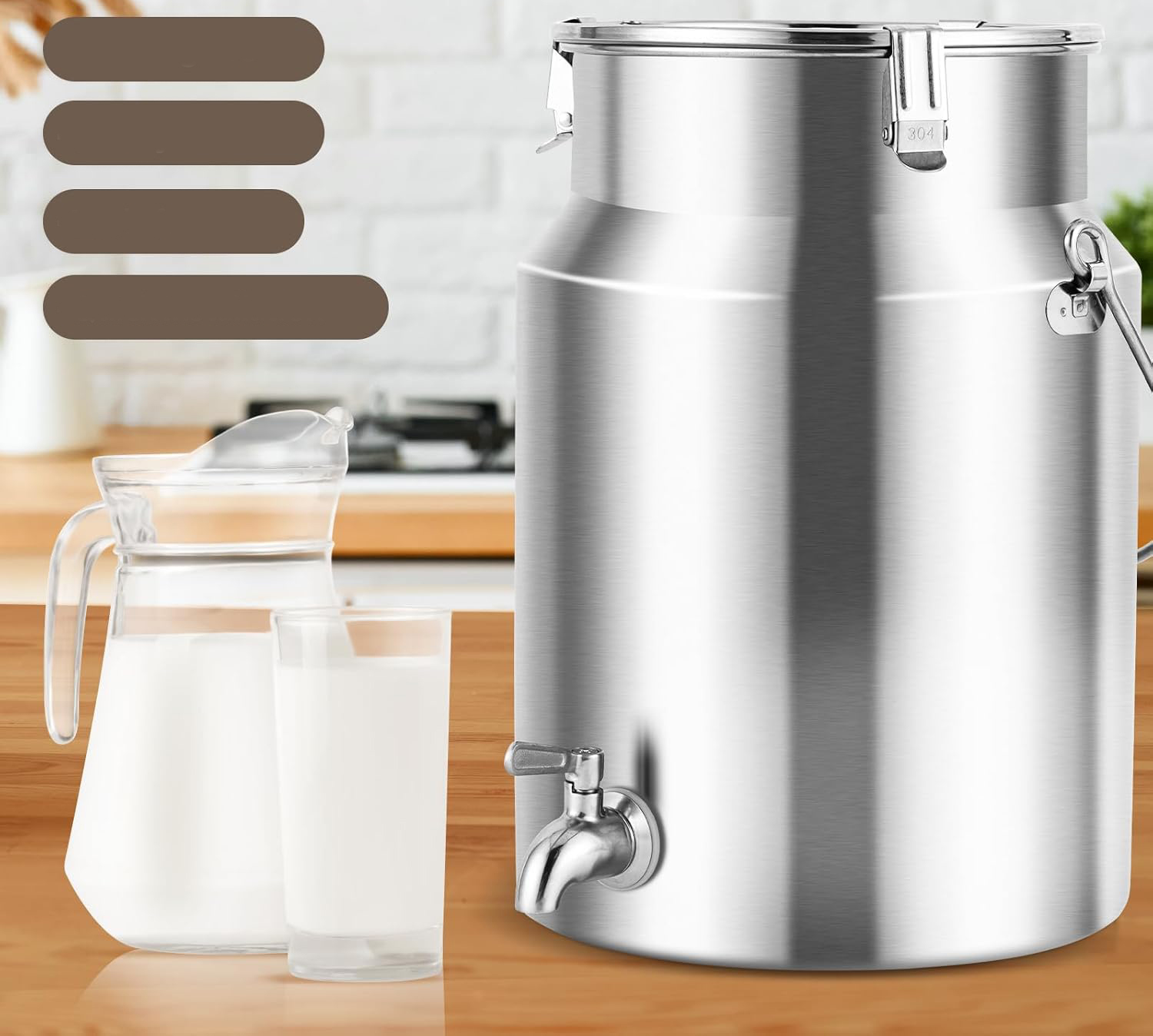 Dzbanek ze stali nierdzewnej 304 10L z kranikiem do mleka wina napojów