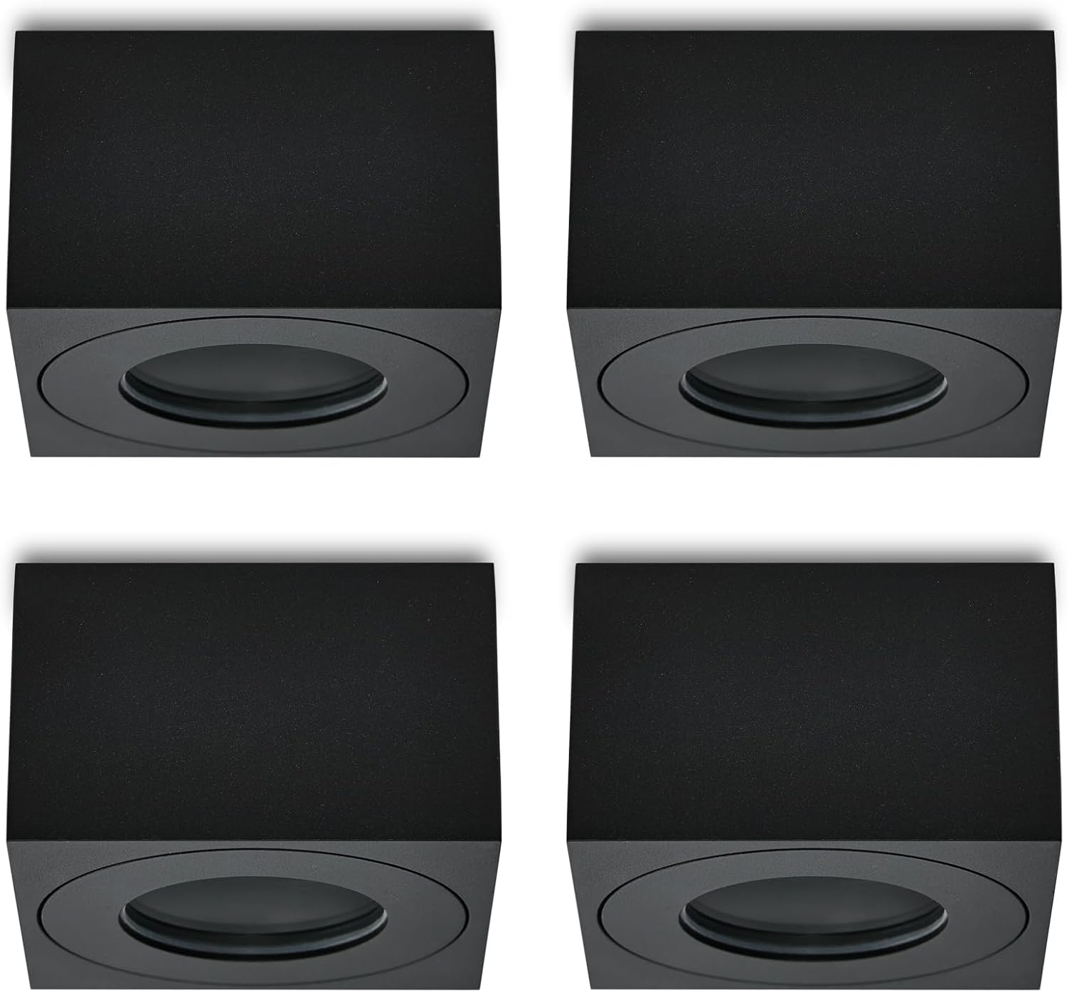 Reflektory sufitowe LED KYOTECH IP44 do łazienki Ø80x80x50 mm czarne 4 szt