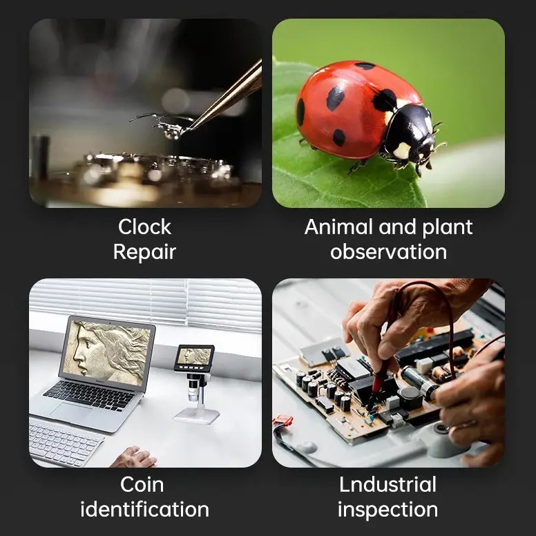 Elektroniczny mikroskop USB z ekranem LCD i zoomem 50-1000x