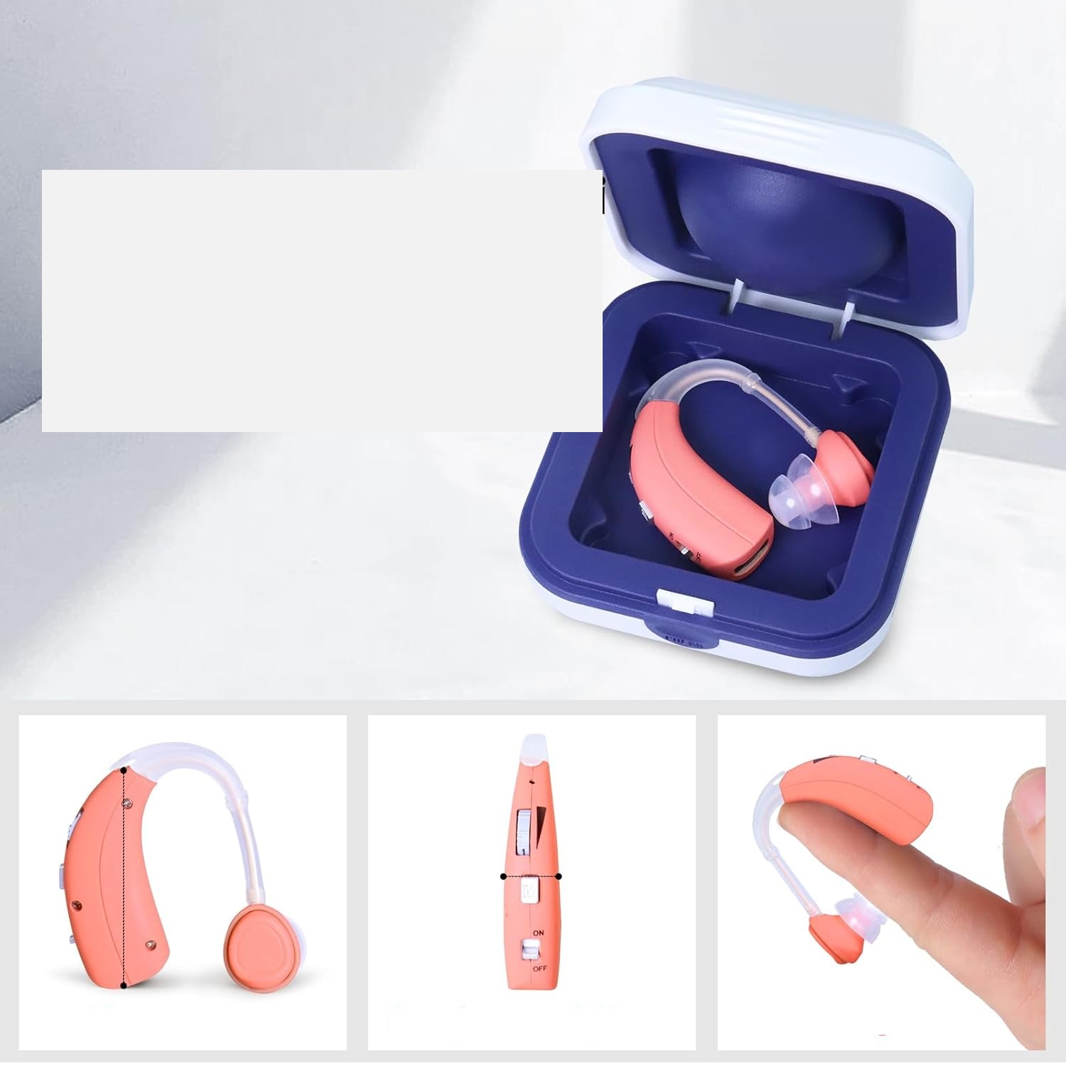 Aparat słuchowy Britzgo VHP-1301 ładowalny 40h pracy pomarańczowy