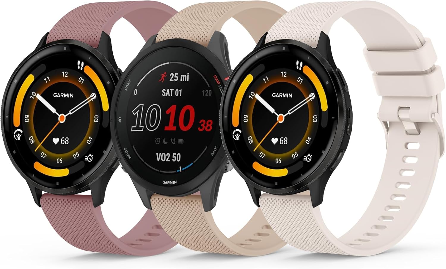 Pasek do Garmin Venu/Vivoactive/Forerunner 22mm YLK silikonowy zestaw 3 szt