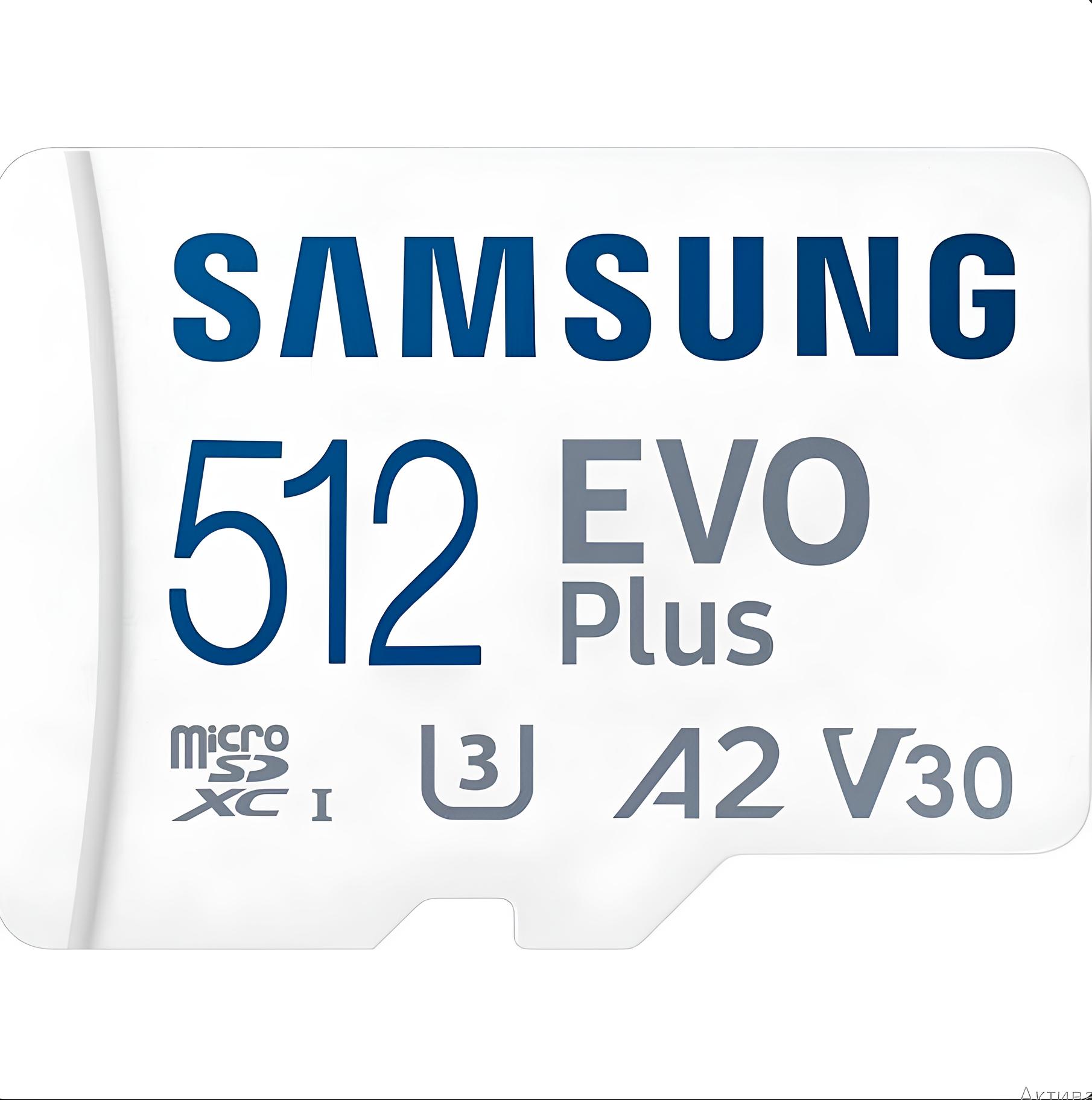 Karta pamięci Samsung 512GB microSDXC, UHS-I U3 A2 EVO Plus z adapterem