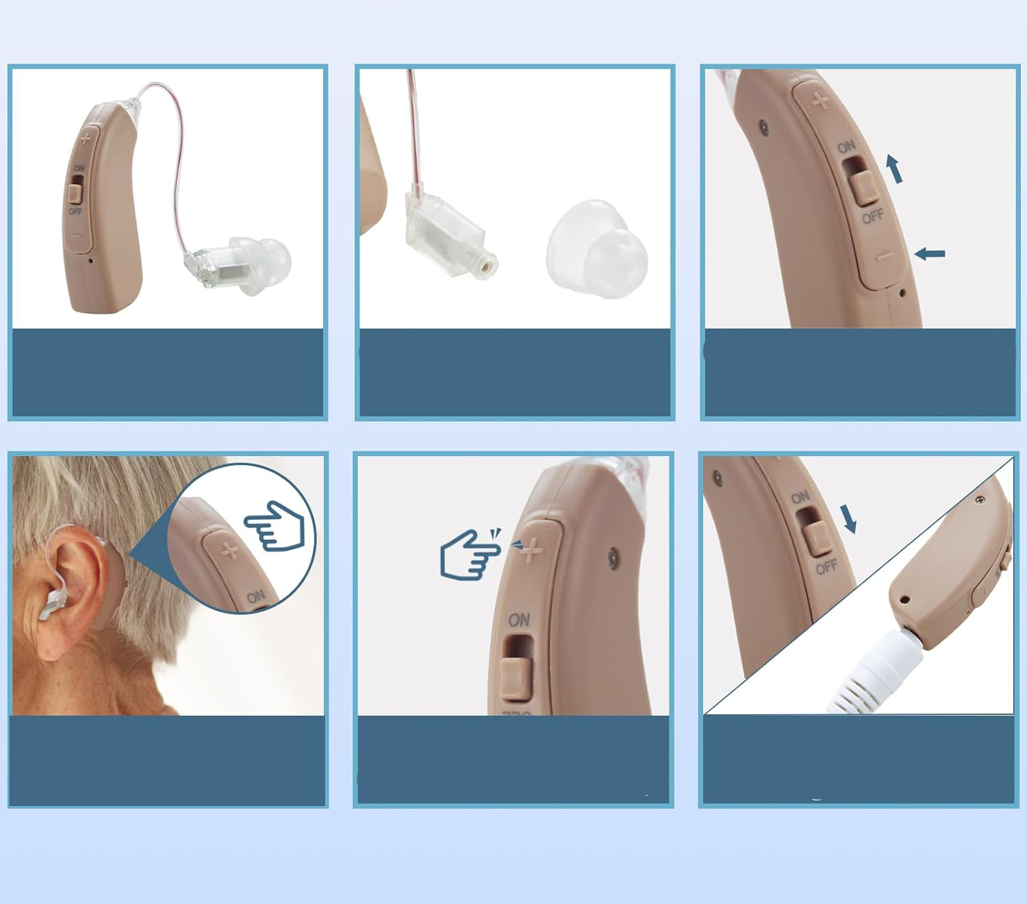 UŻYWANE Cyfrowy aparat słuchowy WEIYII VHP-1704 ładowalny z redukcją hałasu