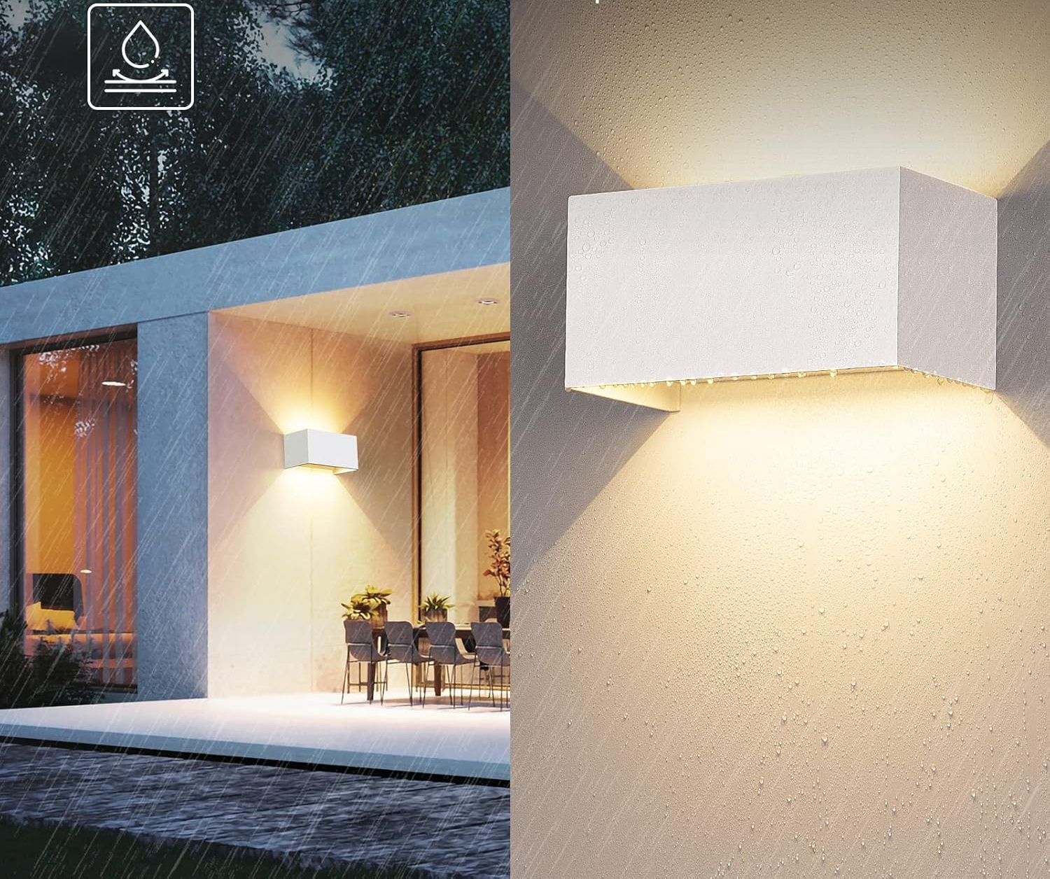 Lampa ścienna LED 24 W biała regulowana IP65 3000 K Cwycfw DCL002D 4 szt.