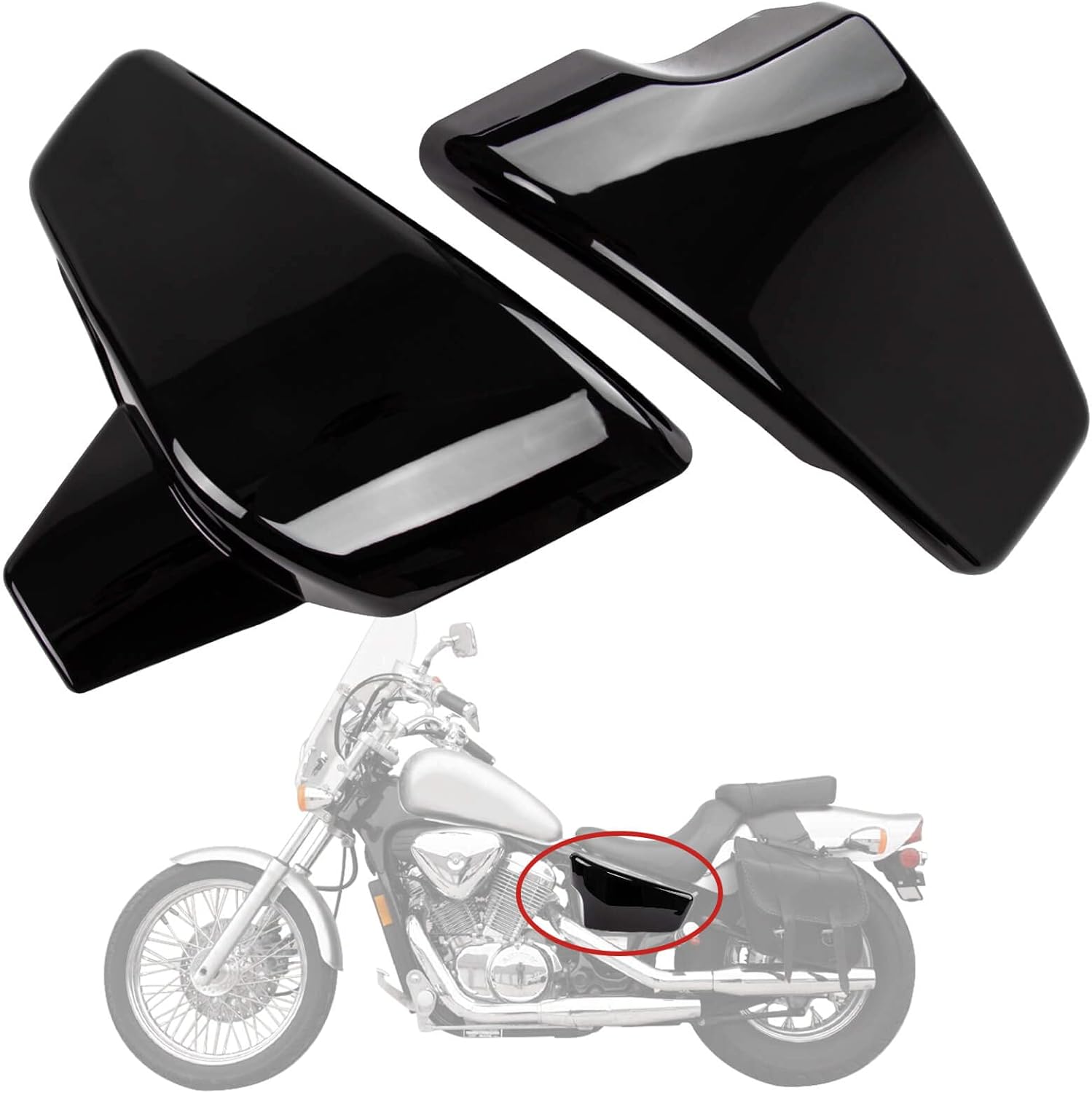 Osłony akumulatora PSLER do Honda VLX600 VT600 Shadow czarne POWYSTAWOWE