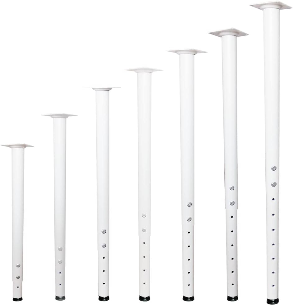 Nogi do stołu regulowane 55-90 cm metalowe 4 szt. Jahof białe