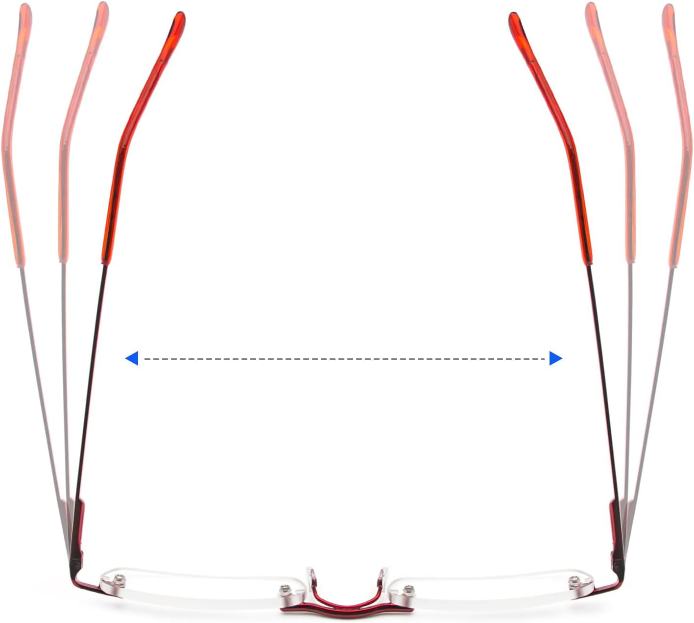 Okulary do czytania KoKoBin bezramkowe kieszonkowe +3.0D czerwone 1 szt.