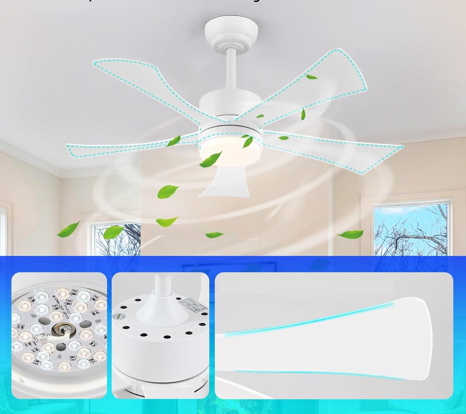 Wentylator sufitowy Surtime 8905 106 cm z oświetleniem LED i pilotem