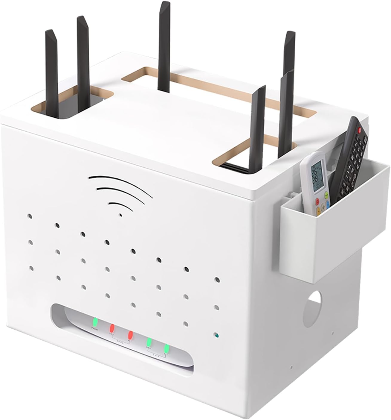 Skrzynka na router i modem Catekro z zarządzaniem kablami biała