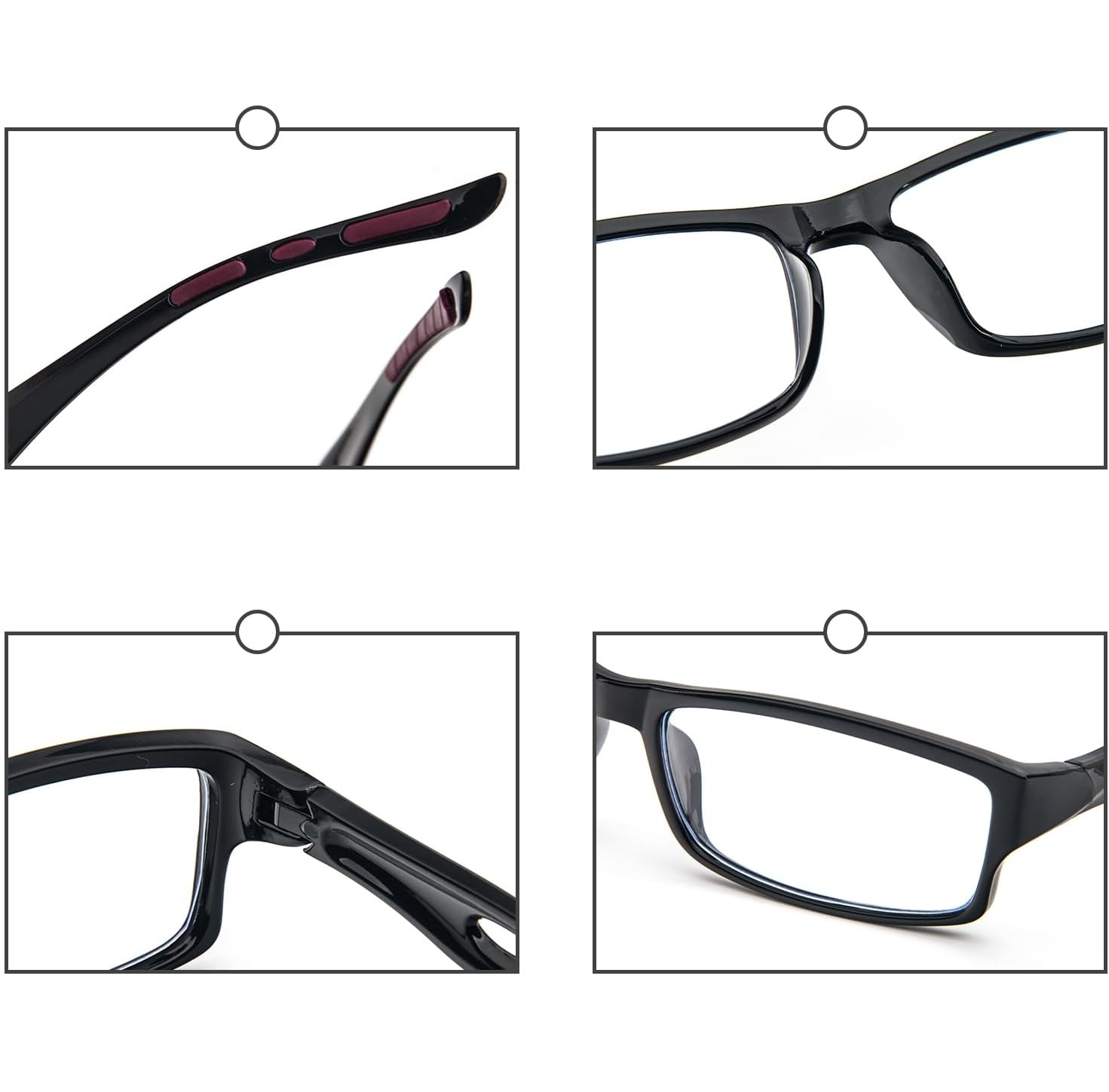 Okulary do czytania i komputera +3.00 KoKoBin TR90 antyblue zestaw 3szt