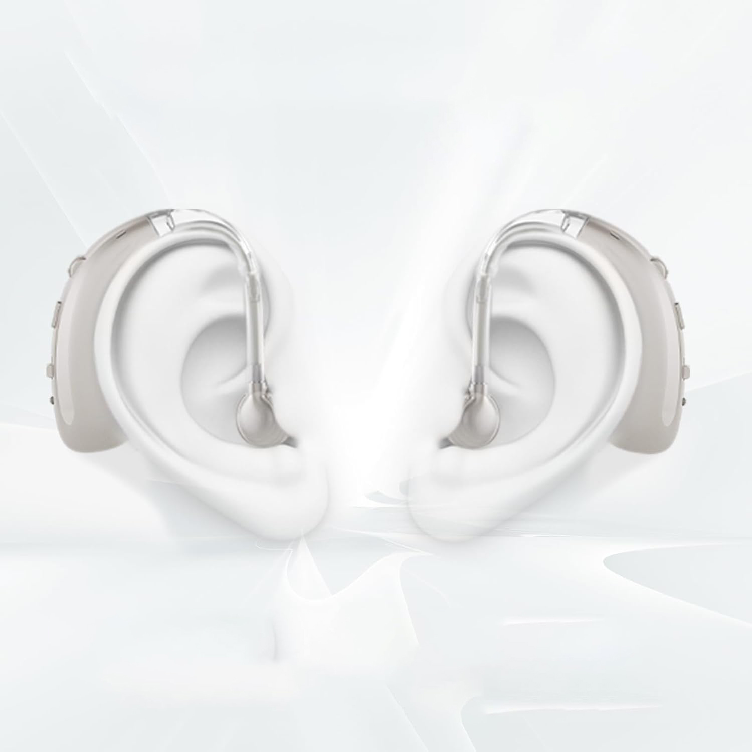 UŻYWANY Aparat słuchowy Britzgo dla seniorów srebrny 2 tryby 6 poziomów USB