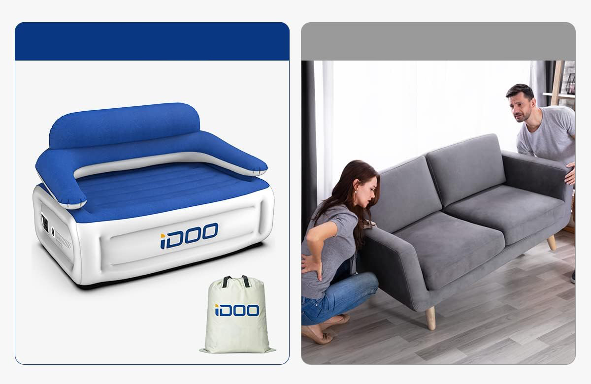 Sofa dmuchana iDOO, model I-C-022, 152x92x84 cm, Po naprawie