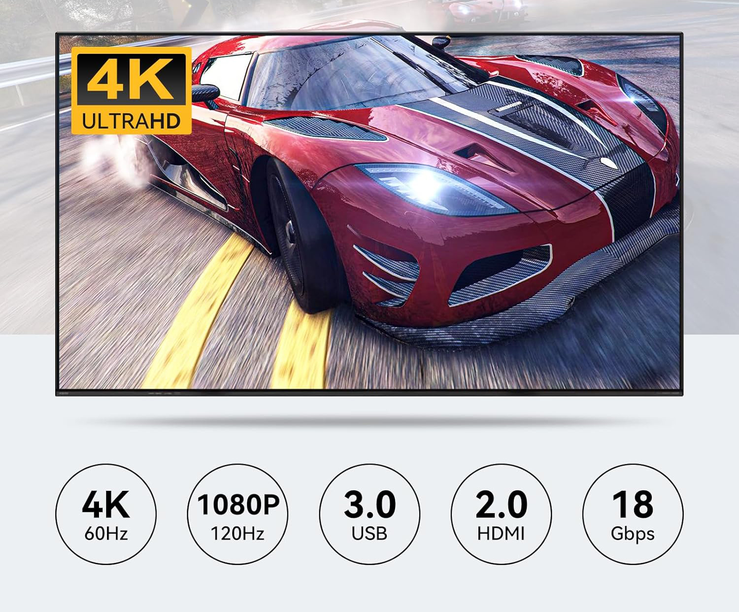 NIEKOMPLETNY Przełącznik KVM VPFET 4K 4 komputery 2 monitory HDMI 4xUSB 3.0