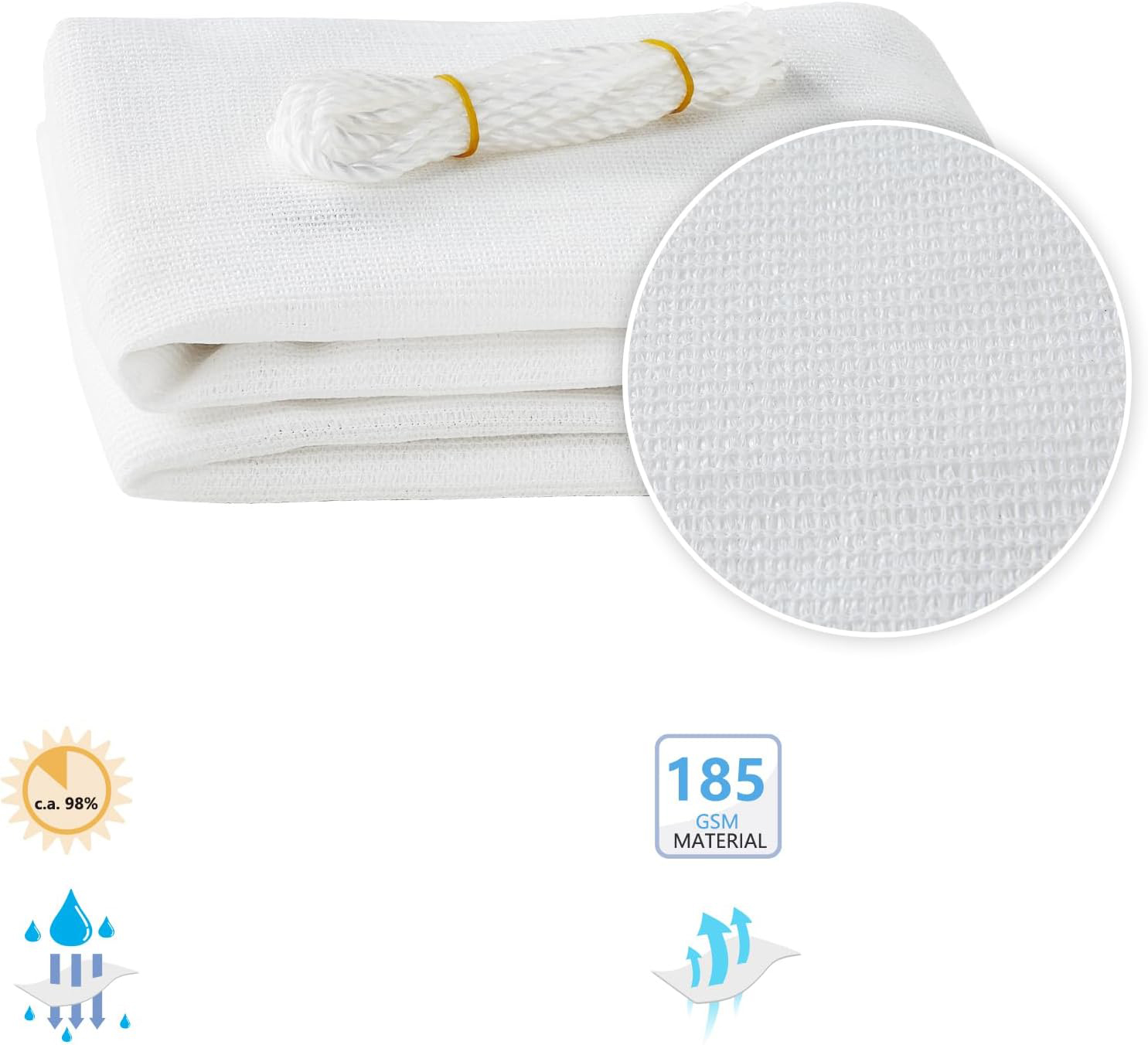 Żagiel przeciwsłoneczny HAIKUS 4 x 6m przepuszczalny biały