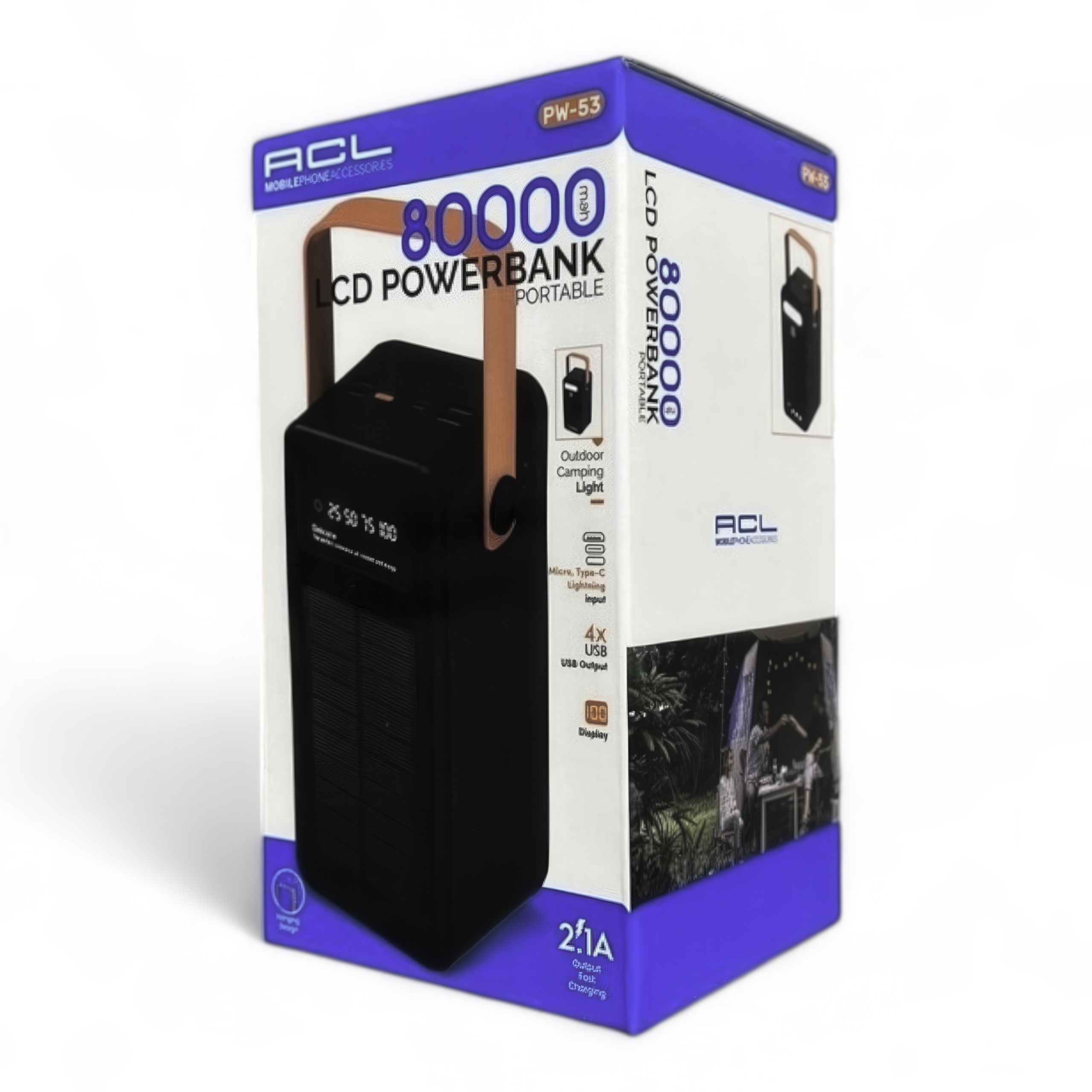 Powerbank ACL PW53 80000mAh solarny z latarką stacja ładowania podróże