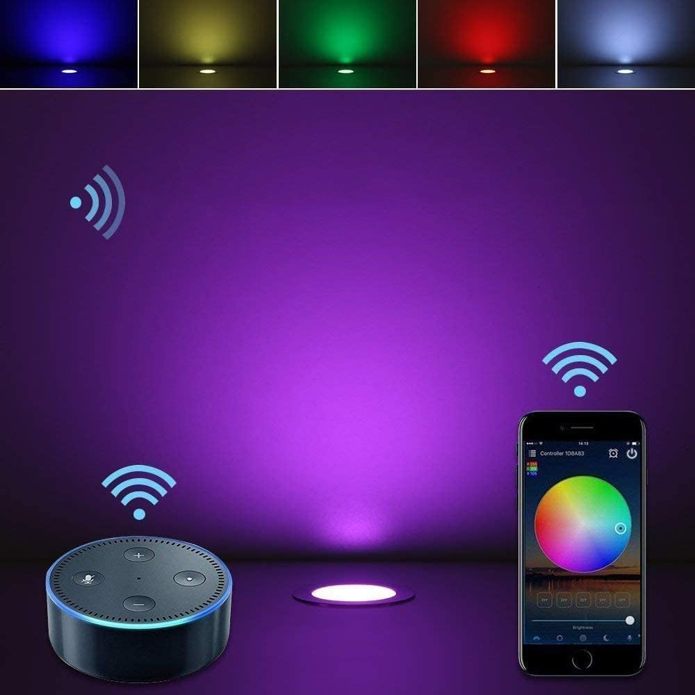 UŻYWANE Lampki tarasowe WiFi SUBOSI RGB LED 45mm IP67 z Alexa 10 szt