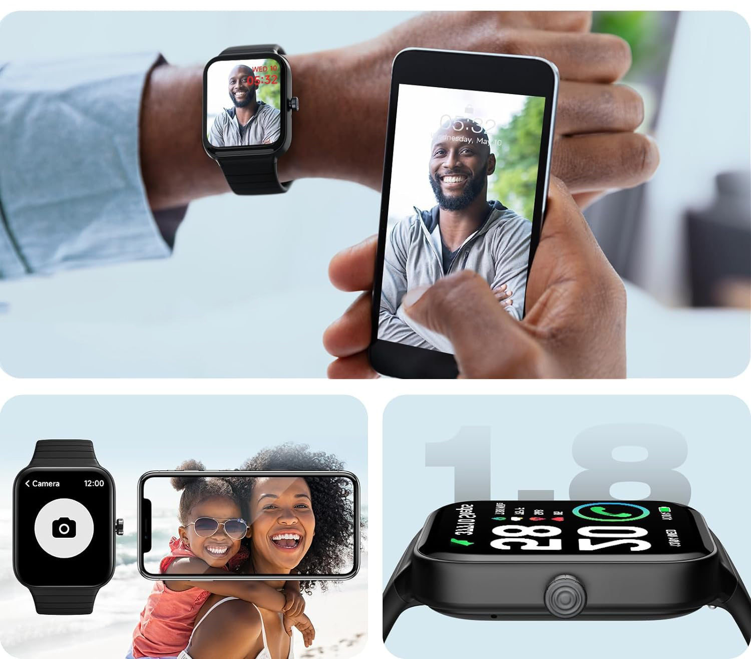 Smartwatch IDW15, IP68 dla Android/iOS, bez oryginalnego kabla, Powystawowy