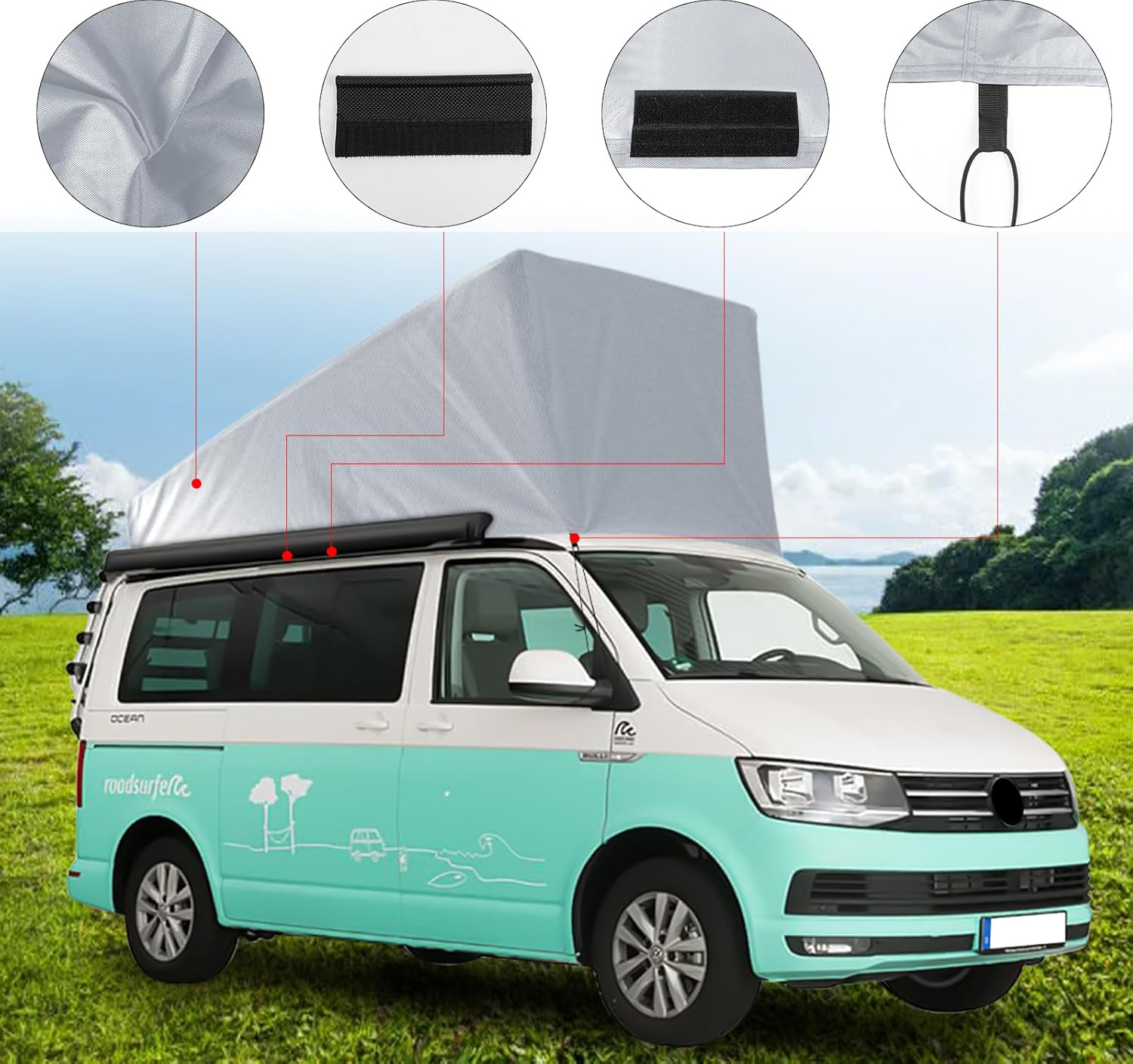Ochrona dachu Pop-Top VW T6.1 pokrowiec na dach kampera outdoor camping