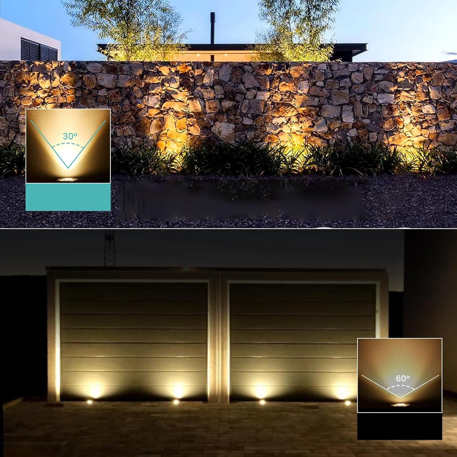 Reflektory podłogowe Goodia 4 szt. GU10 IP67 regulowane 3 W ciepłe białe