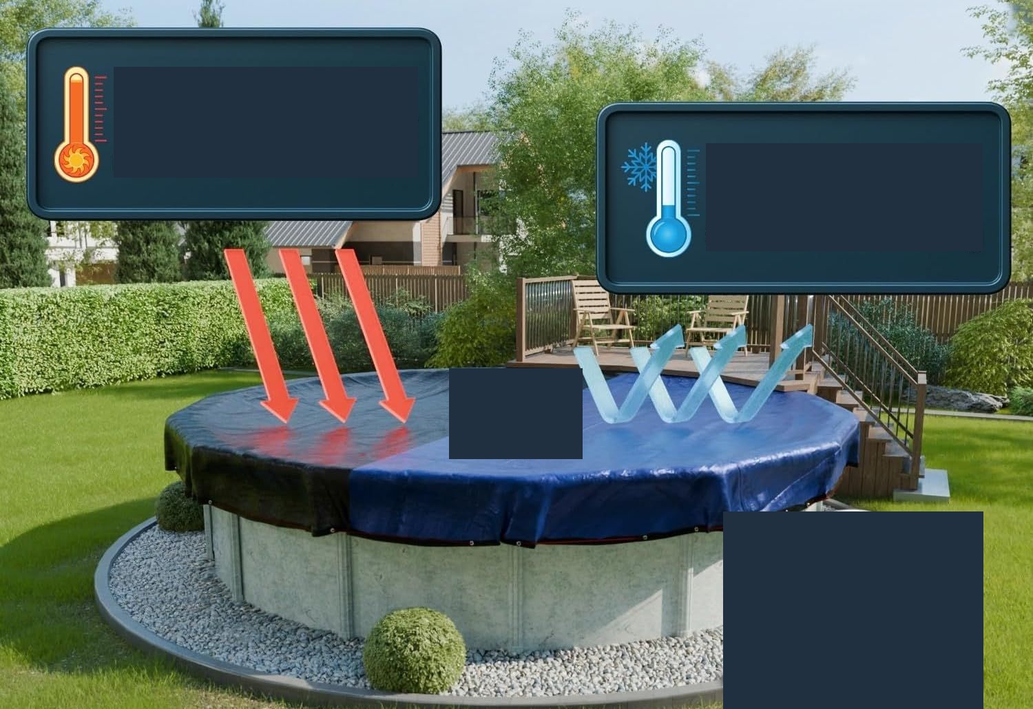 Pokrywa basenowa Planenfux PP03-BL okrągła Ø 520 cm do basenu 420-460 cm