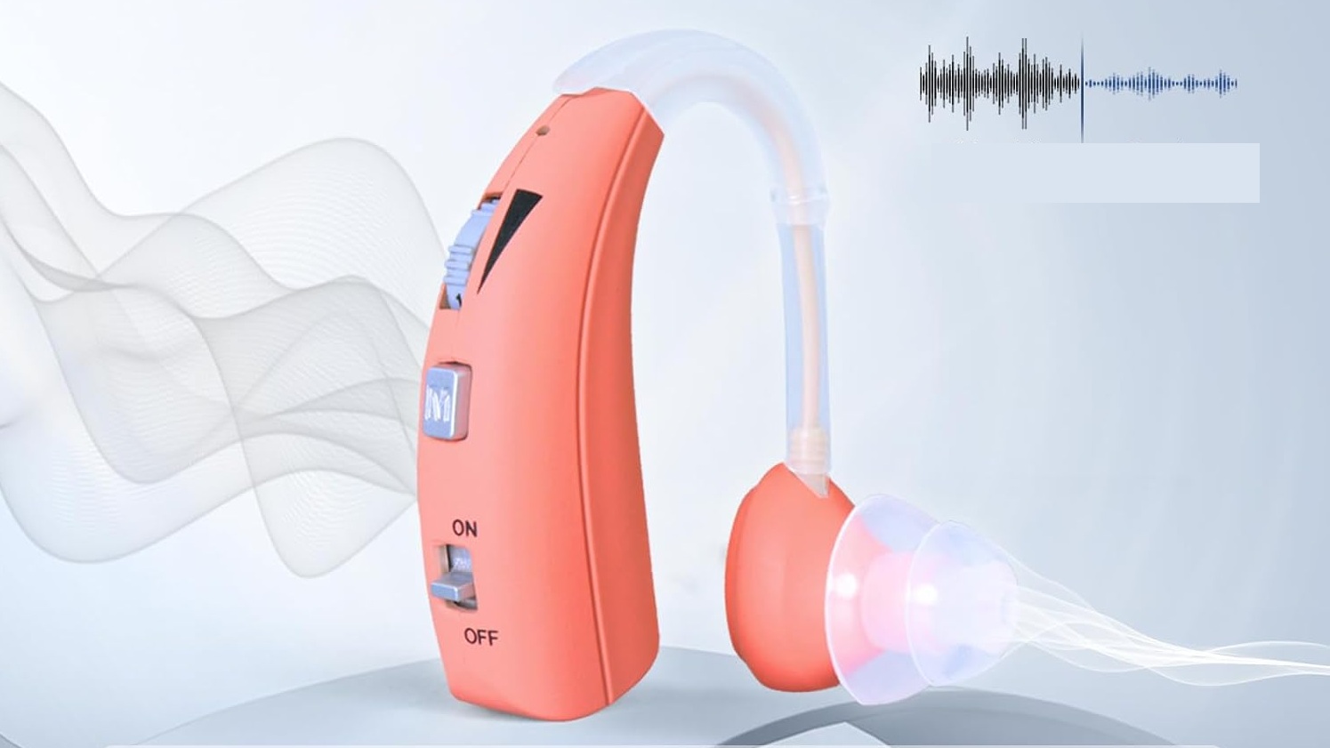 Aparat słuchowy Britzgo VHP-1301 ładowalny 40h pracy pomarańczowy