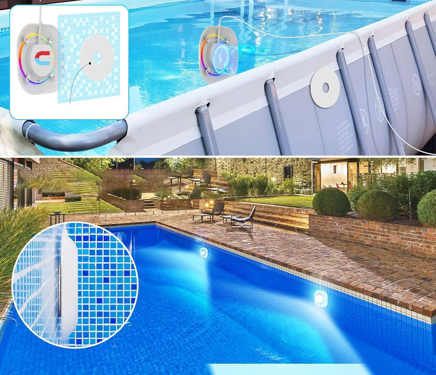 UŻYWANE Oświetlenie basenowe LED bezprzewodowe LyLmLe 20 W 12 V IP68