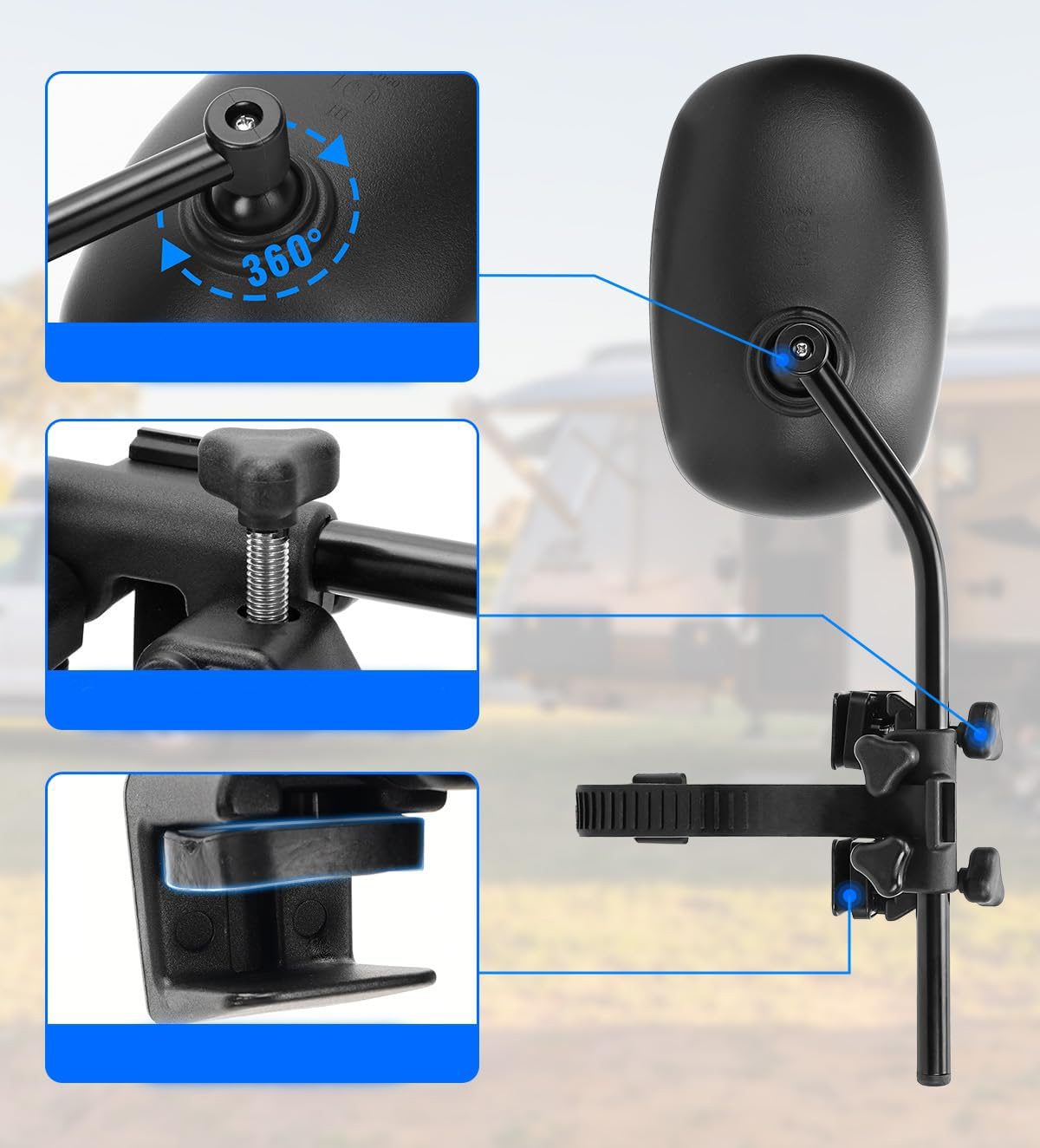 Lusterka holownicze SUPAREE SP-JK2107 uniwersalne do kampera 1 para