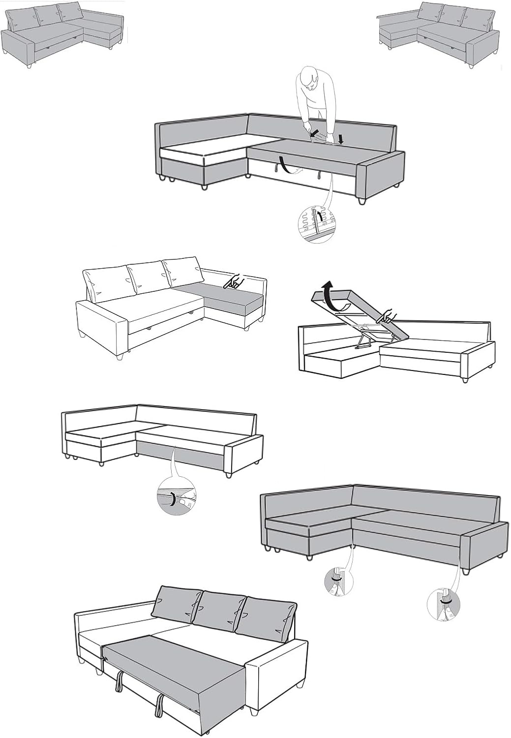 Pokrowiec na sofę Friheten z narożnikiem lewostronnym welurowy niebieski
