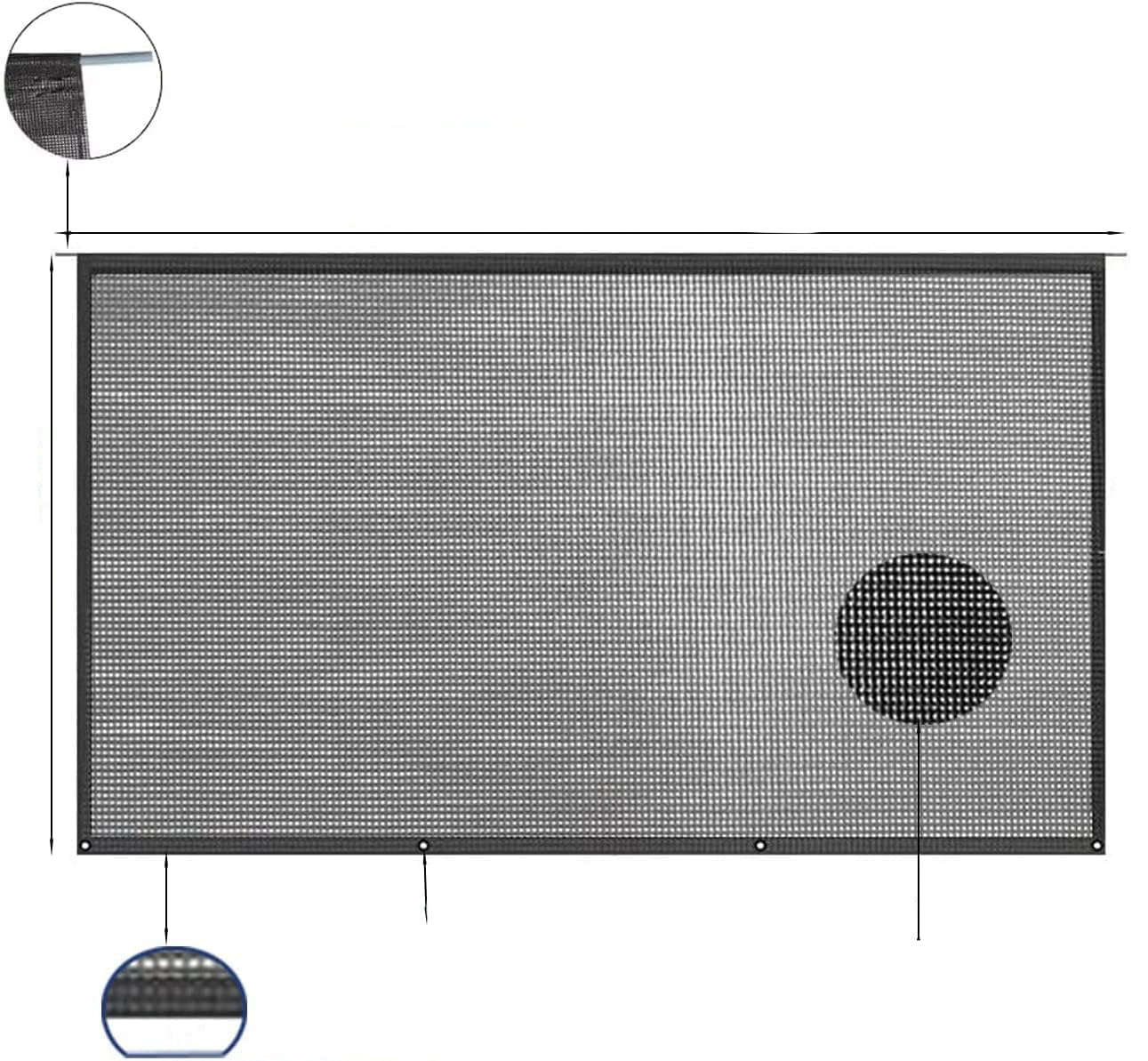 Osłona przeciwsłoneczna dla kampera Poweka 2,44m x 4,57m, z blokadą UV