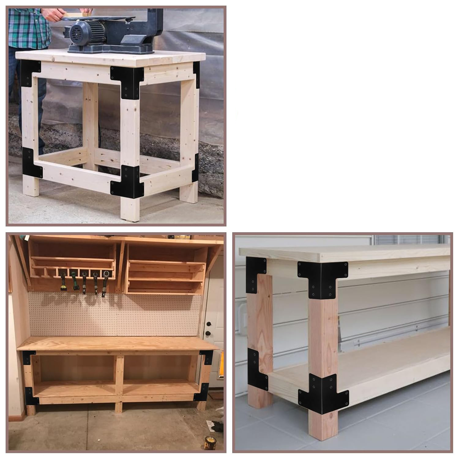 UŻYWANE Kątowniki stalowe Cskunxia 8 szt. wsporniki narożne do blatu tarasu