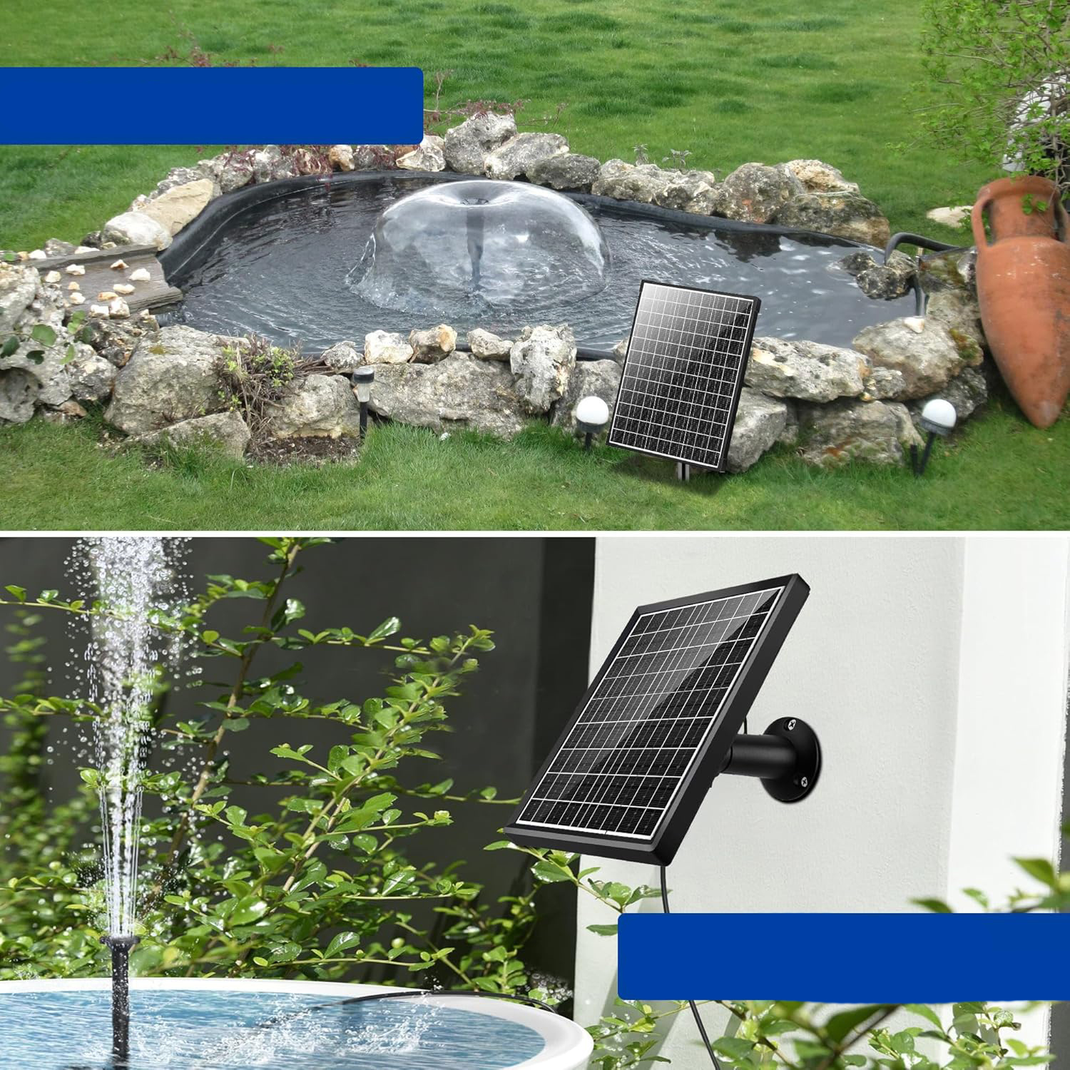 Pompa solarna do stawu 20W Biling 875 L/h z filtrem i 2m wężem